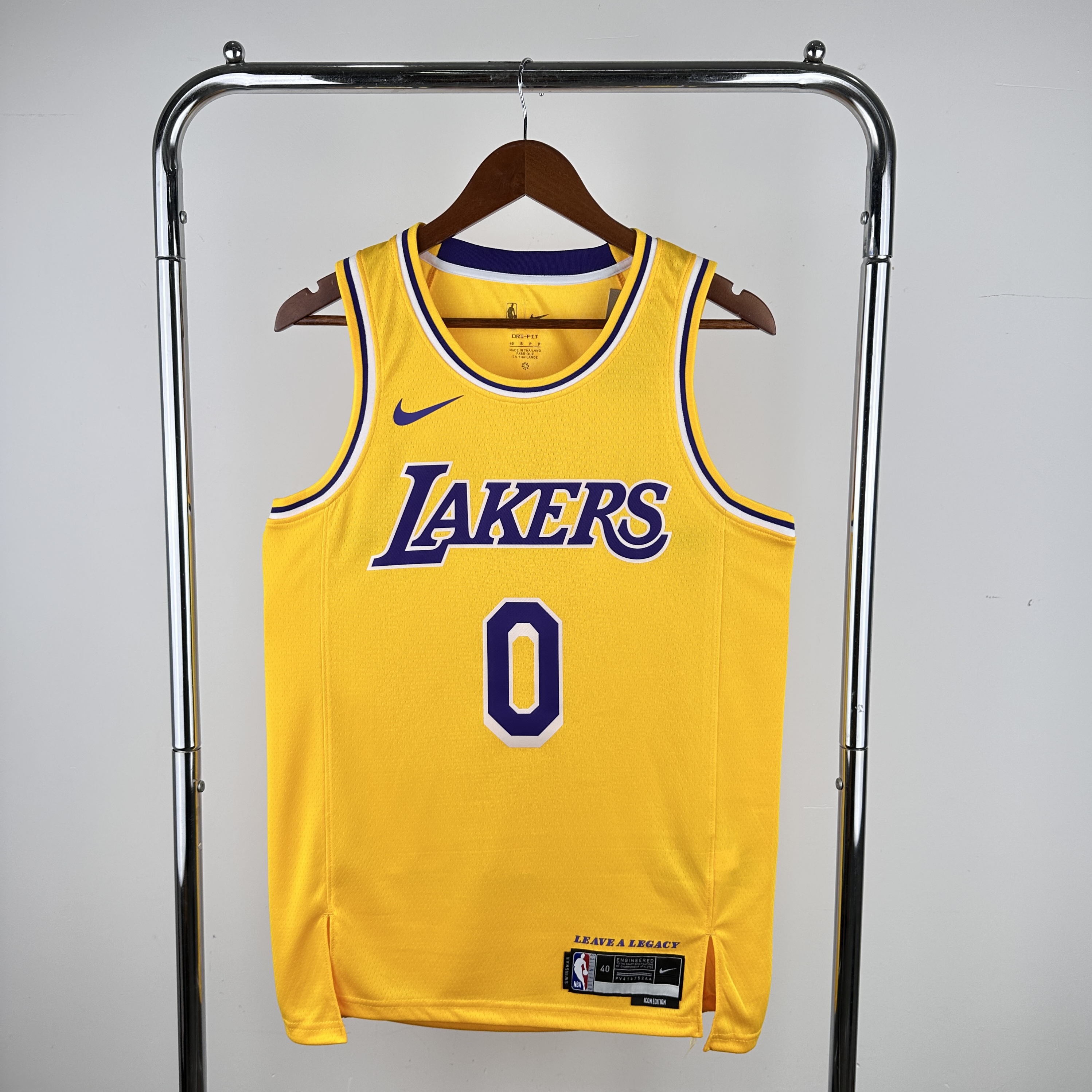 23 season Lakers round neck Yellow 0 Westbrook