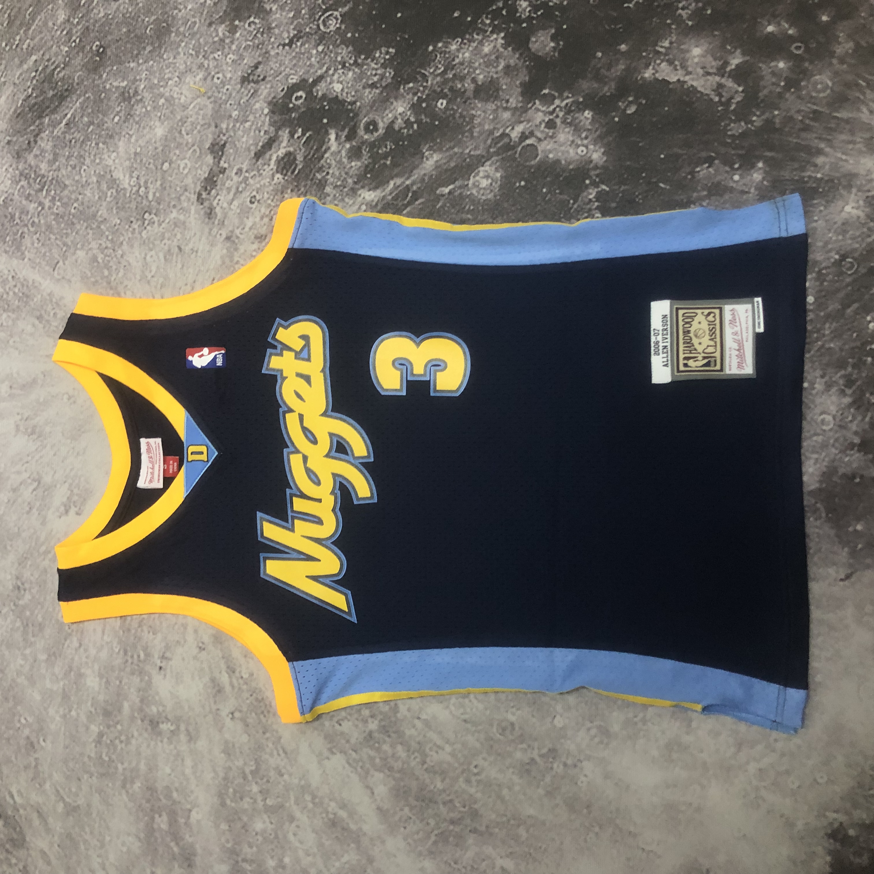 MN Hot Press throwback jersey SW Nuggets 0607 navy blue No. 3 Iverson