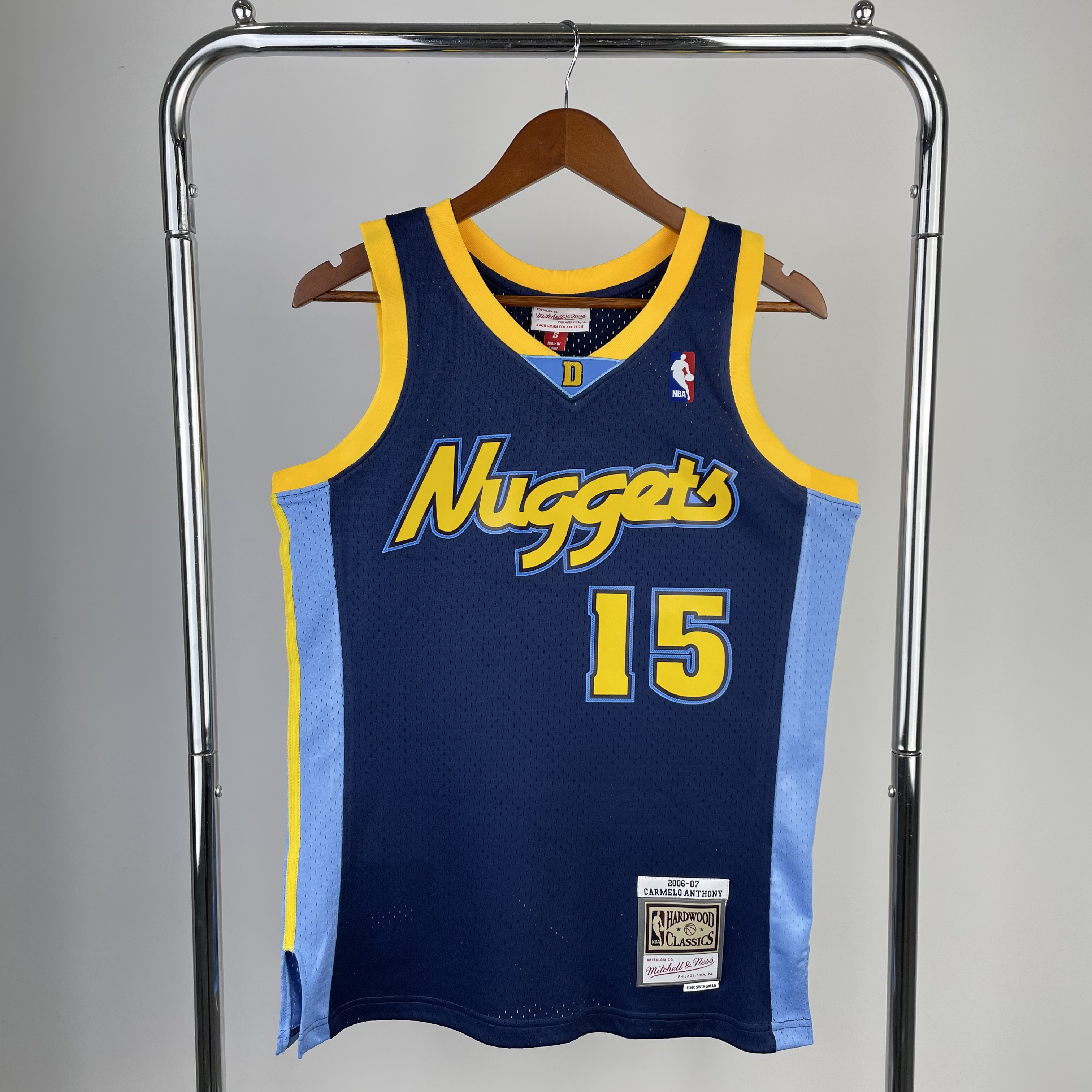 MN Hot Press Throwback jersey SW Nuggets 0607 season navy blue No. 15 Anthony