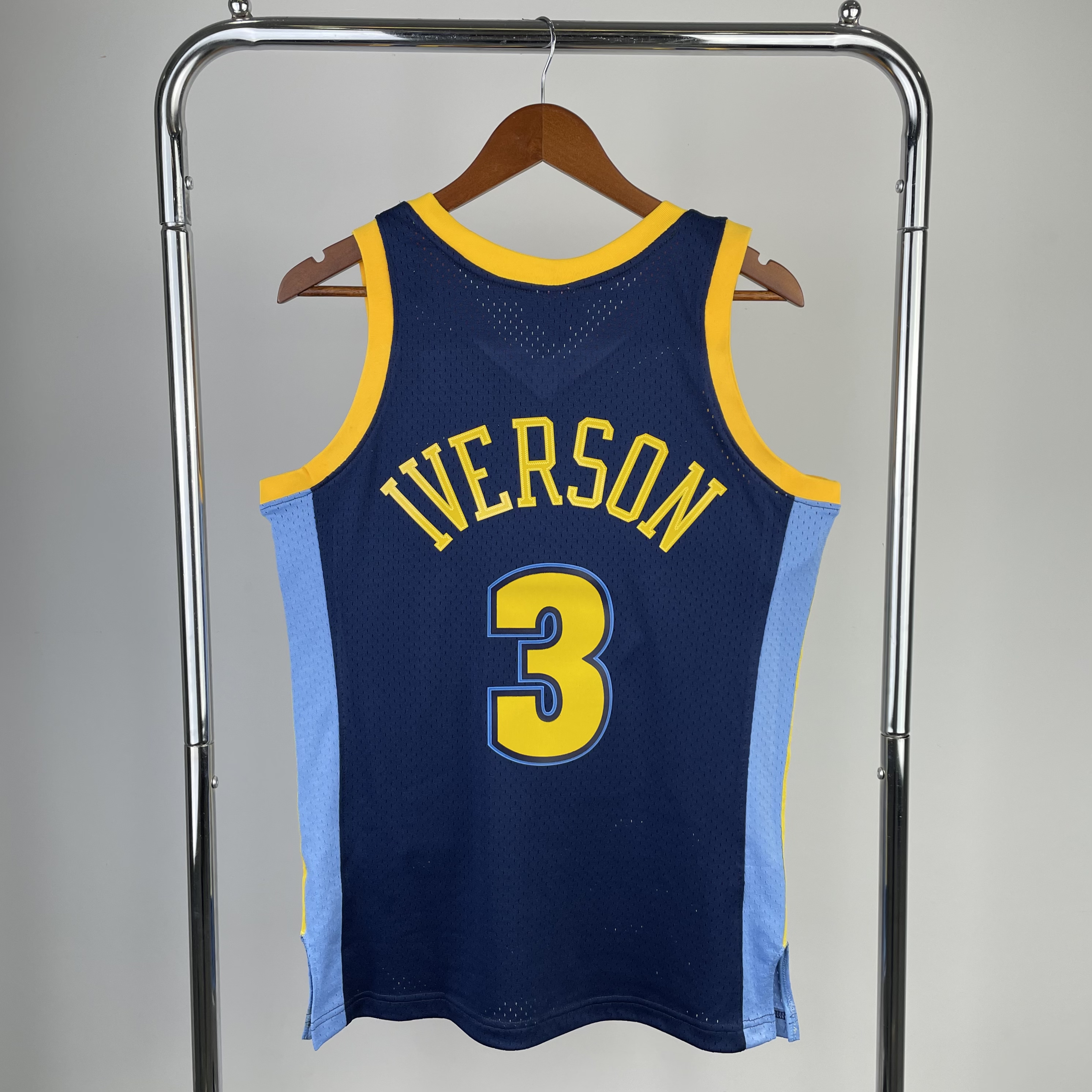 MN Hot Press throwback jersey SW Nuggets 0607 navy blue No. 3 Iverson