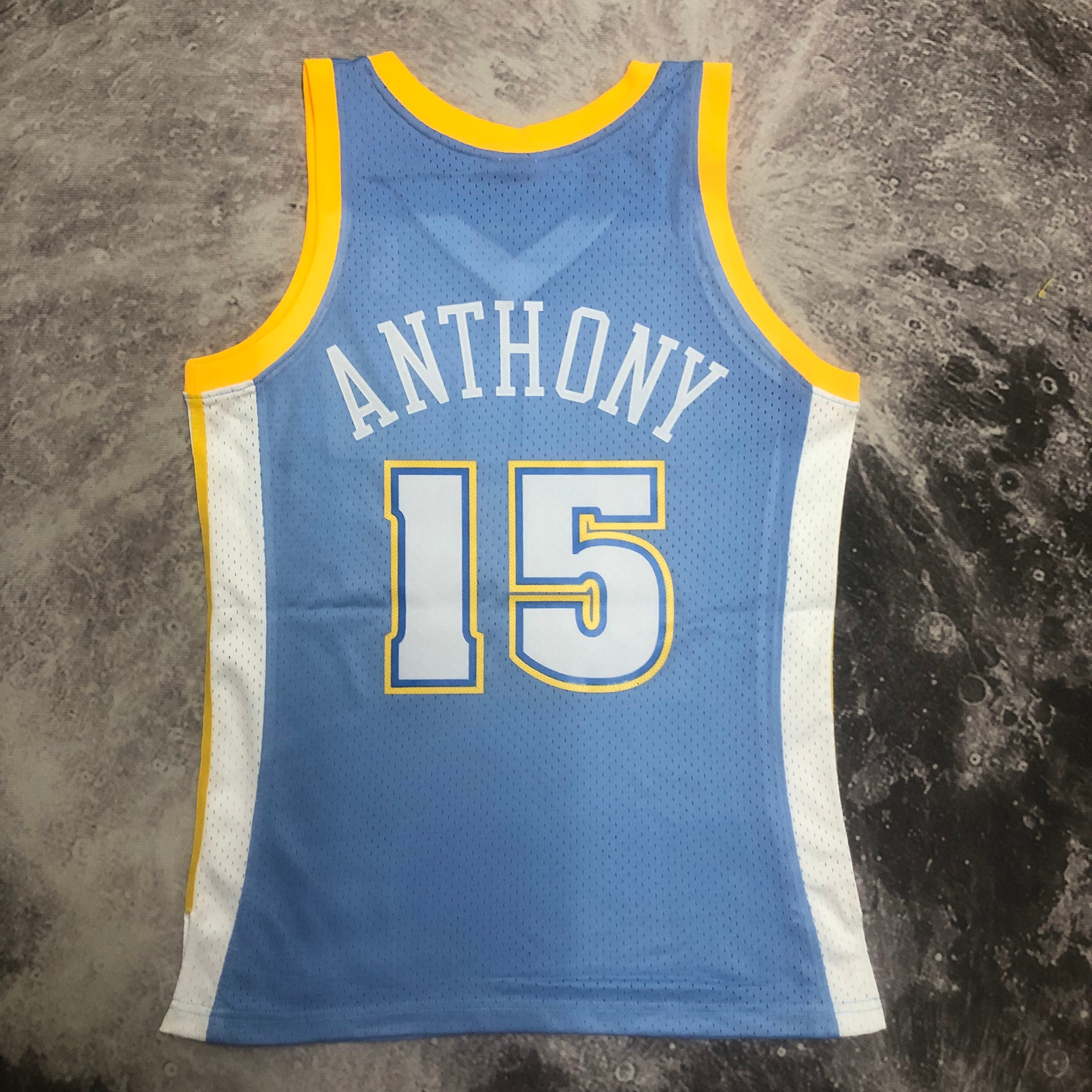MN Hot Press Throwback jersey SW Nuggets 0304 season North Carolina Blue No. 15 Anthony