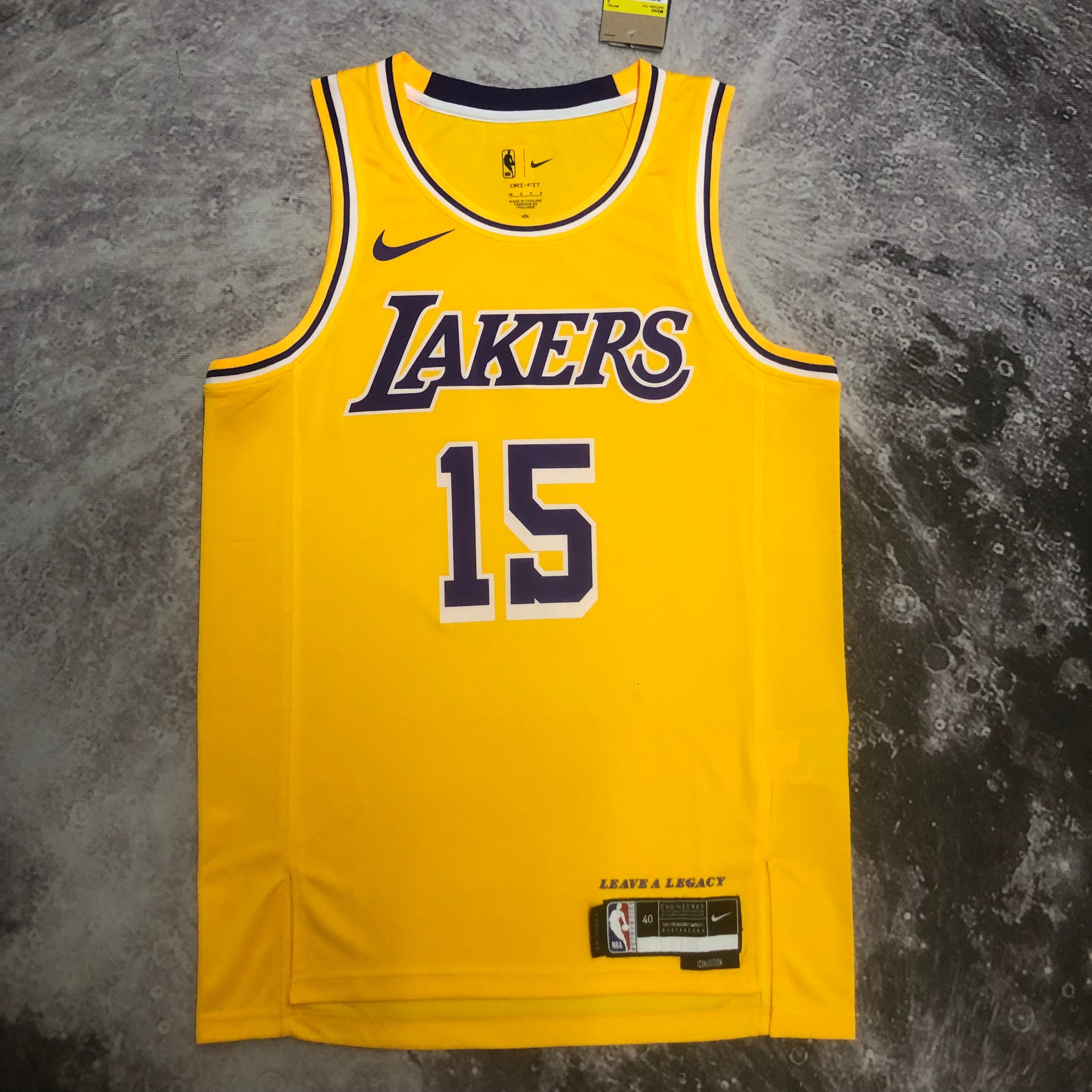 23 season Lakers crew neck yellow No. 15 REAVES