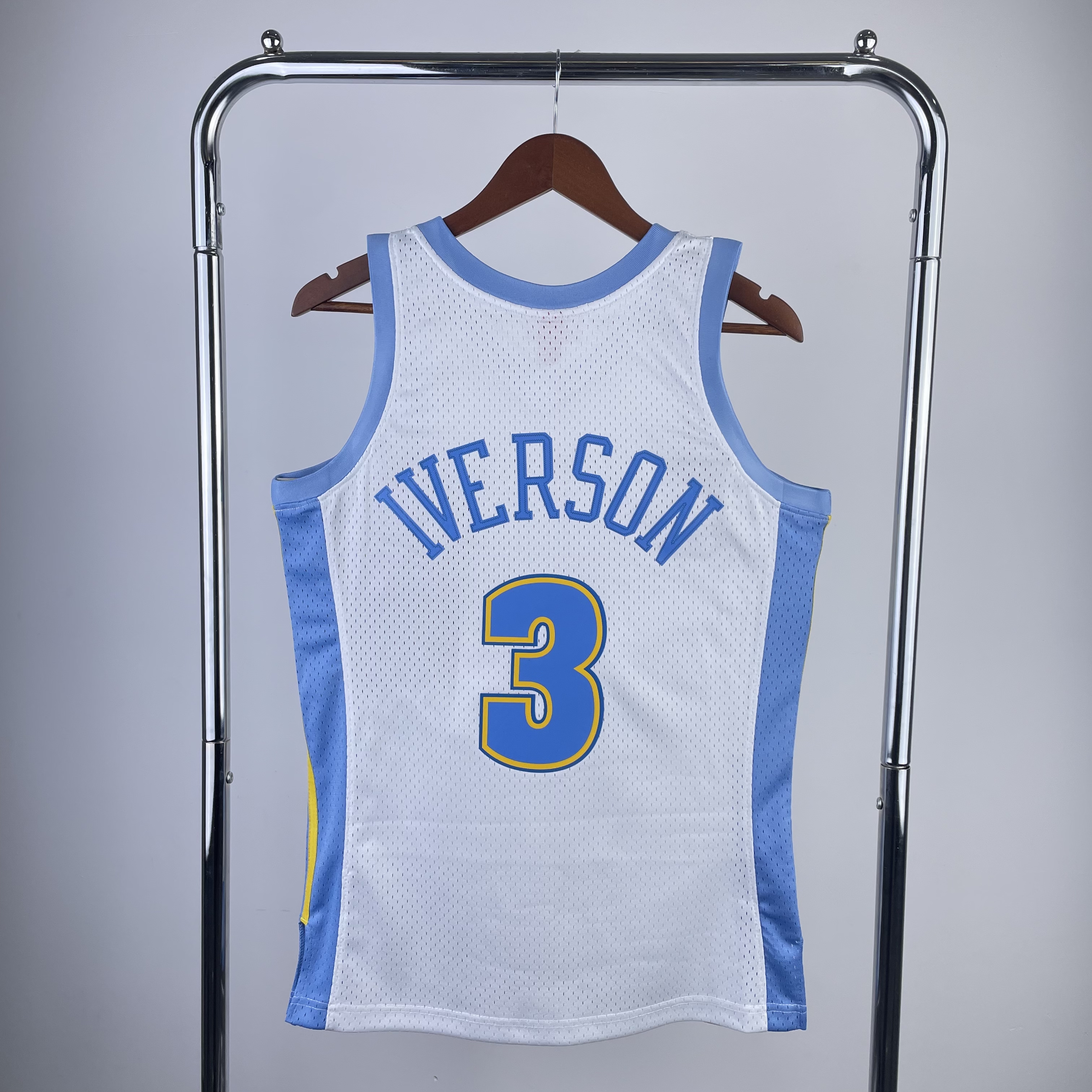 MN Hot Press Throwback jersey SW Nuggets 0607 white No. 3 Iverson