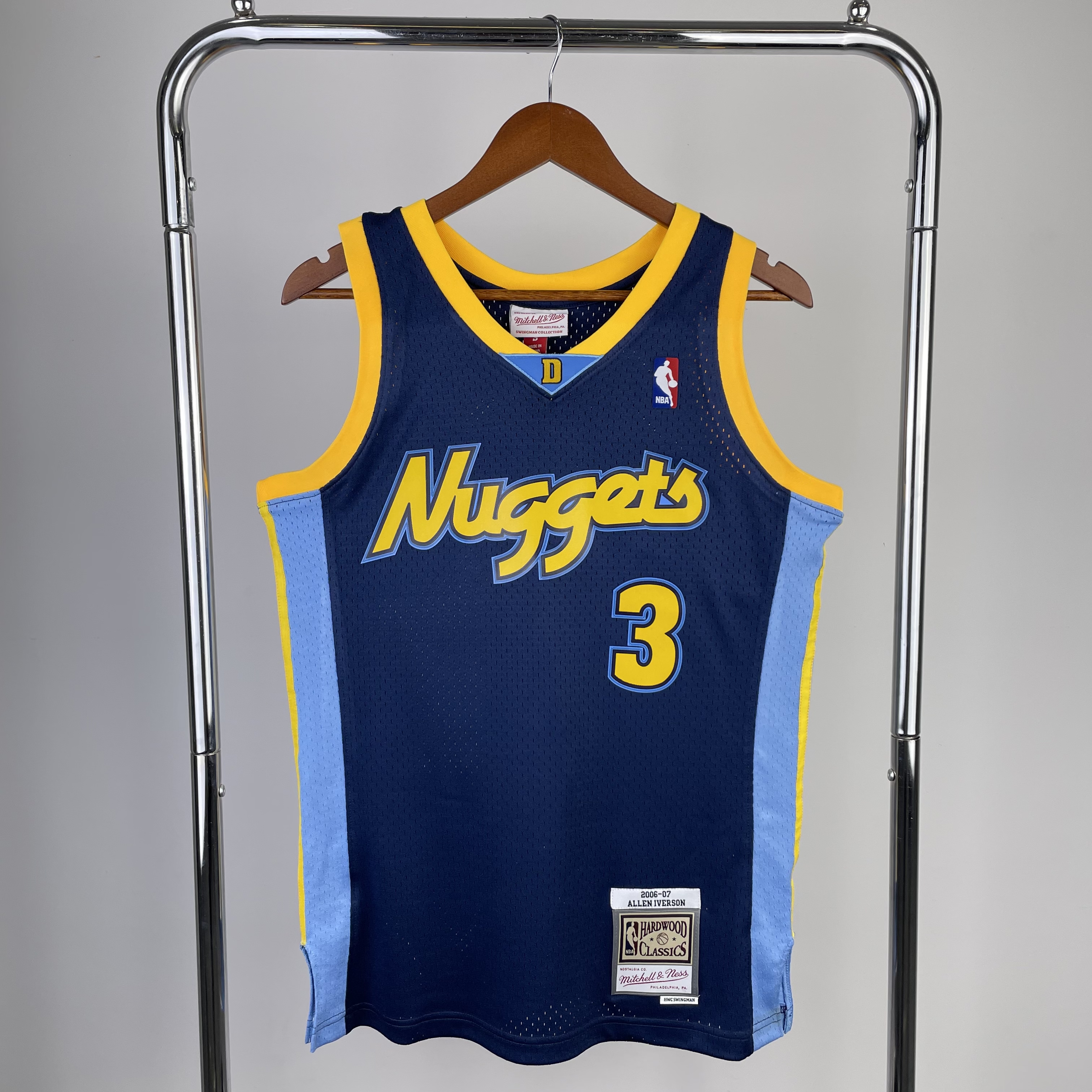 MN Hot Press throwback jersey SW Nuggets 0607 navy blue No. 3 Iverson