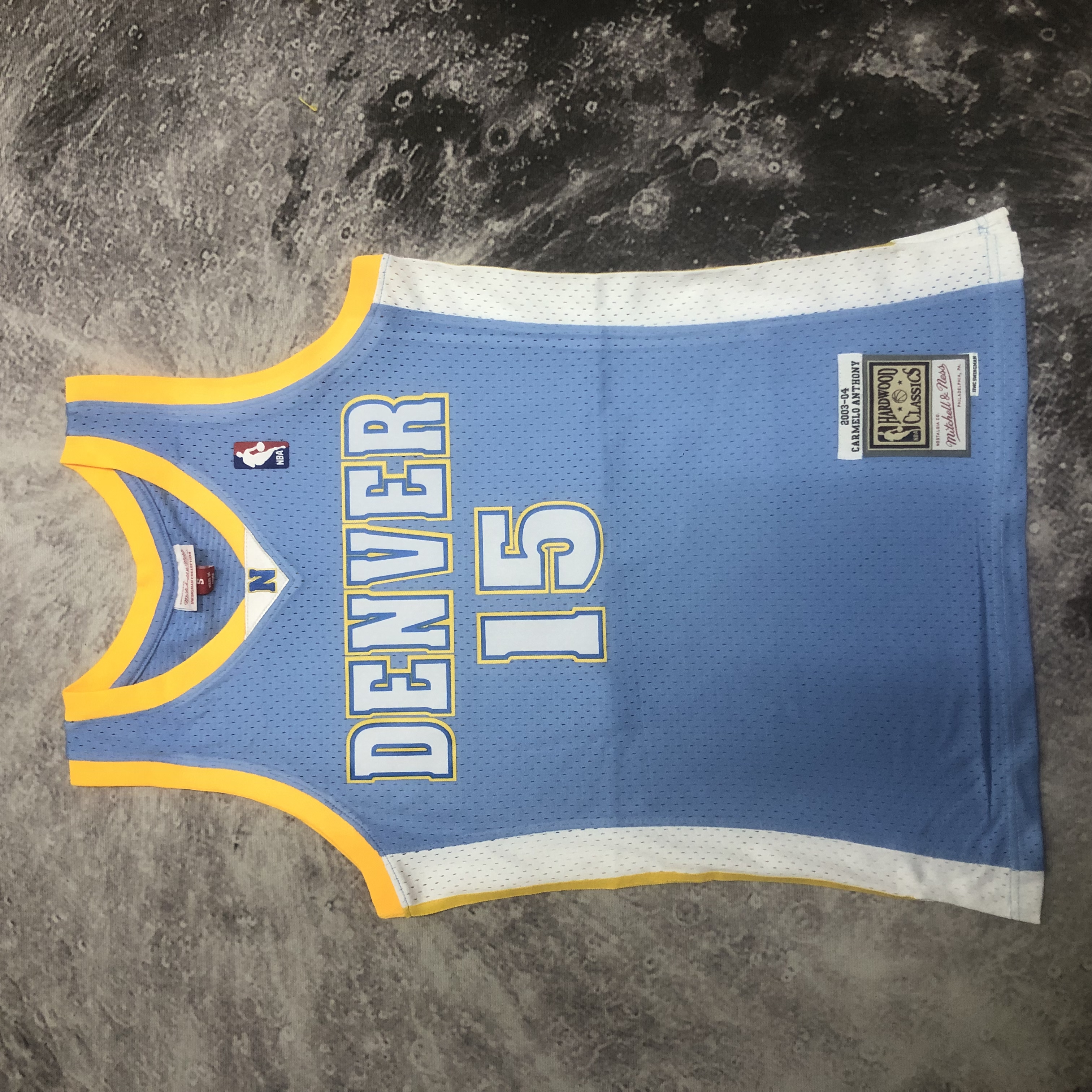 MN Hot Press Throwback jersey SW Nuggets 0304 season North Carolina Blue No. 15 Anthony