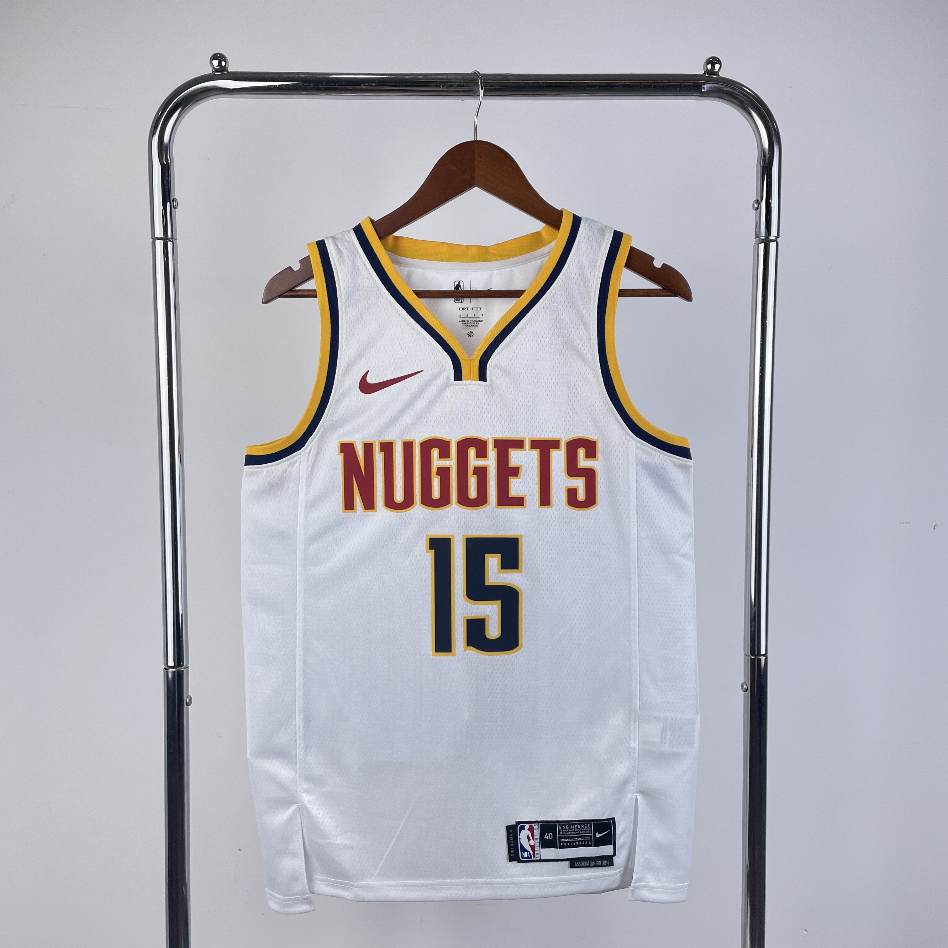 23 Nuggets white No. 15 Jokic