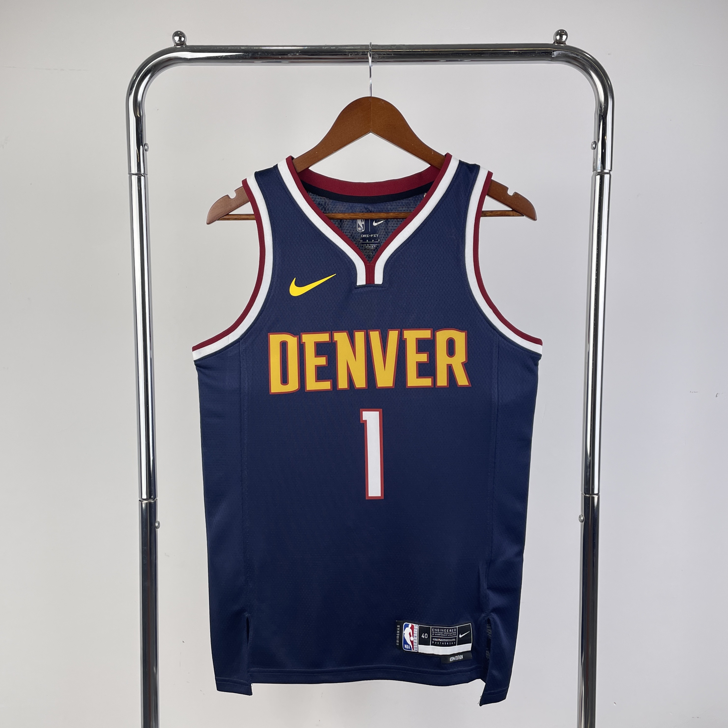 Nuggets' 23rd season navy blue No. 1 Porter JR