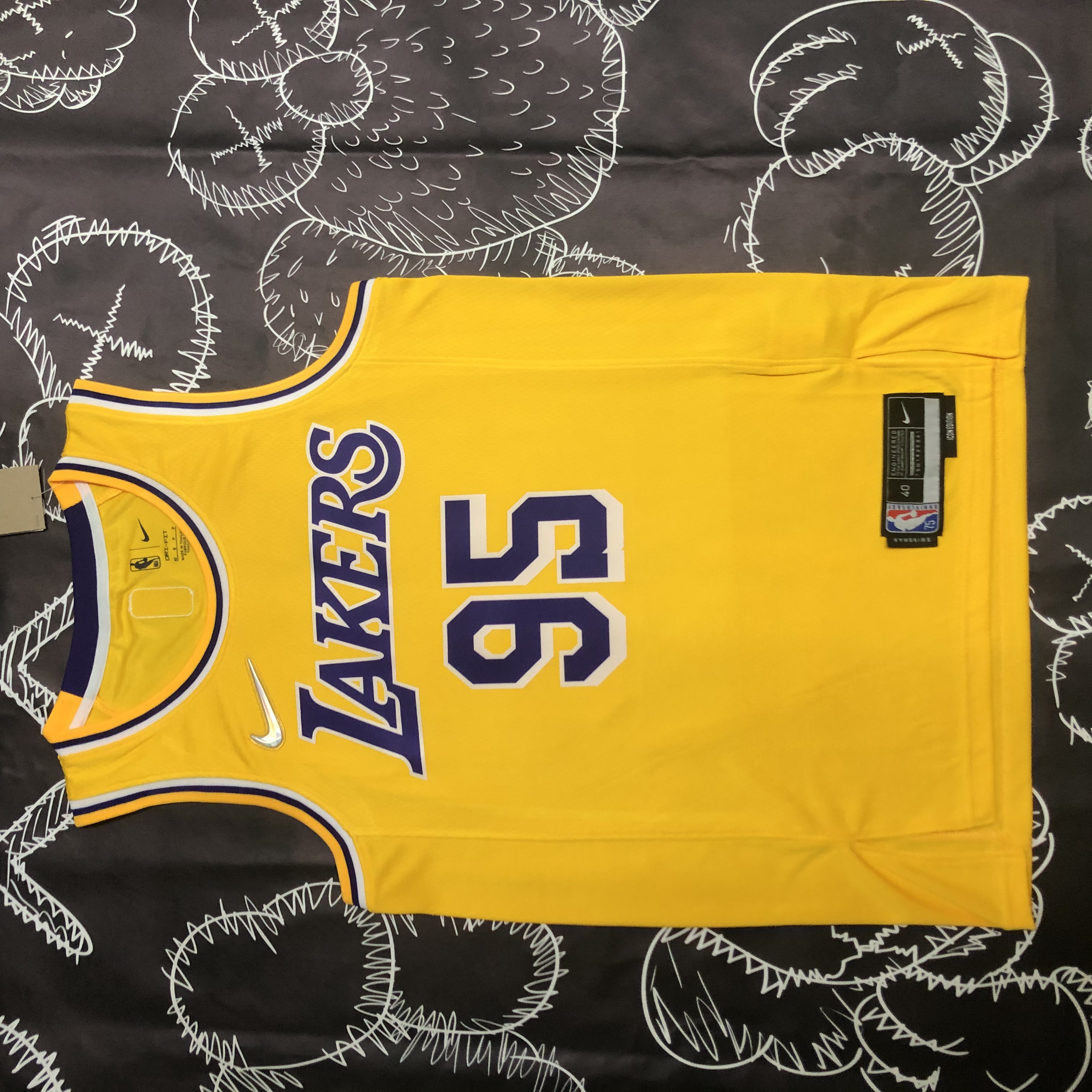 75th anniversary Lakers yellow No. 95 Toscano