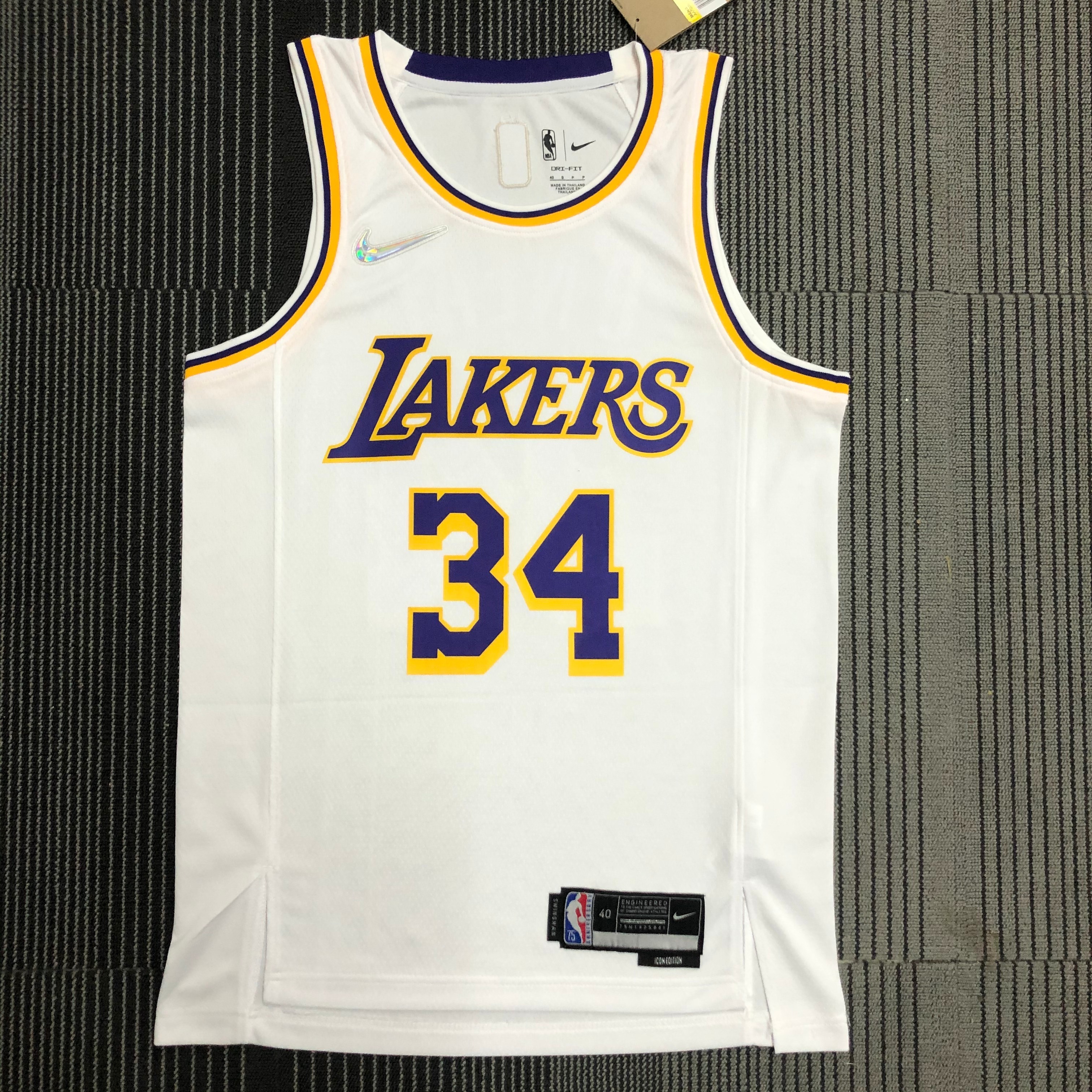 75th anniversary Lakers white 34 O 'Neal