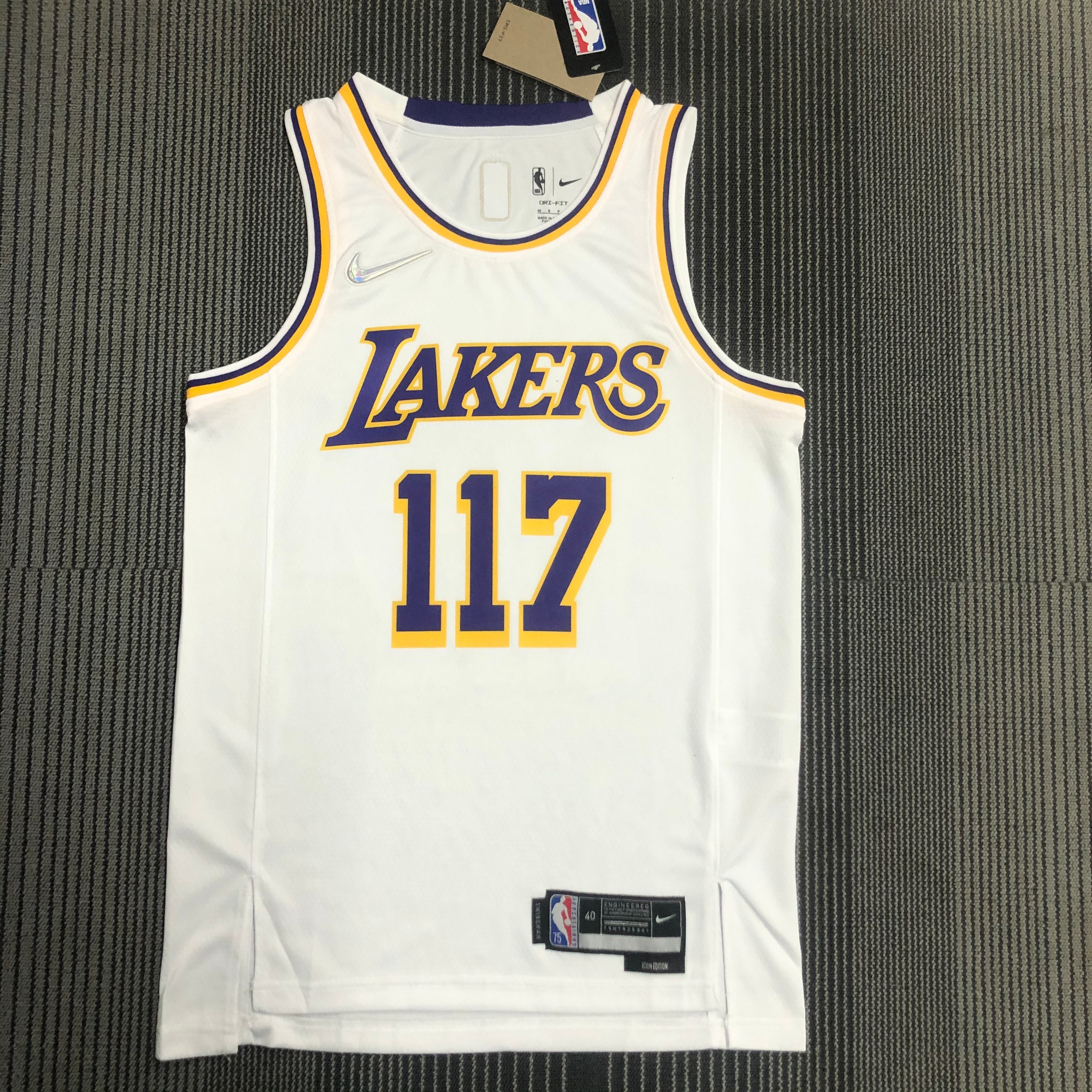 75th anniversary Lakers white X-BOX number 117