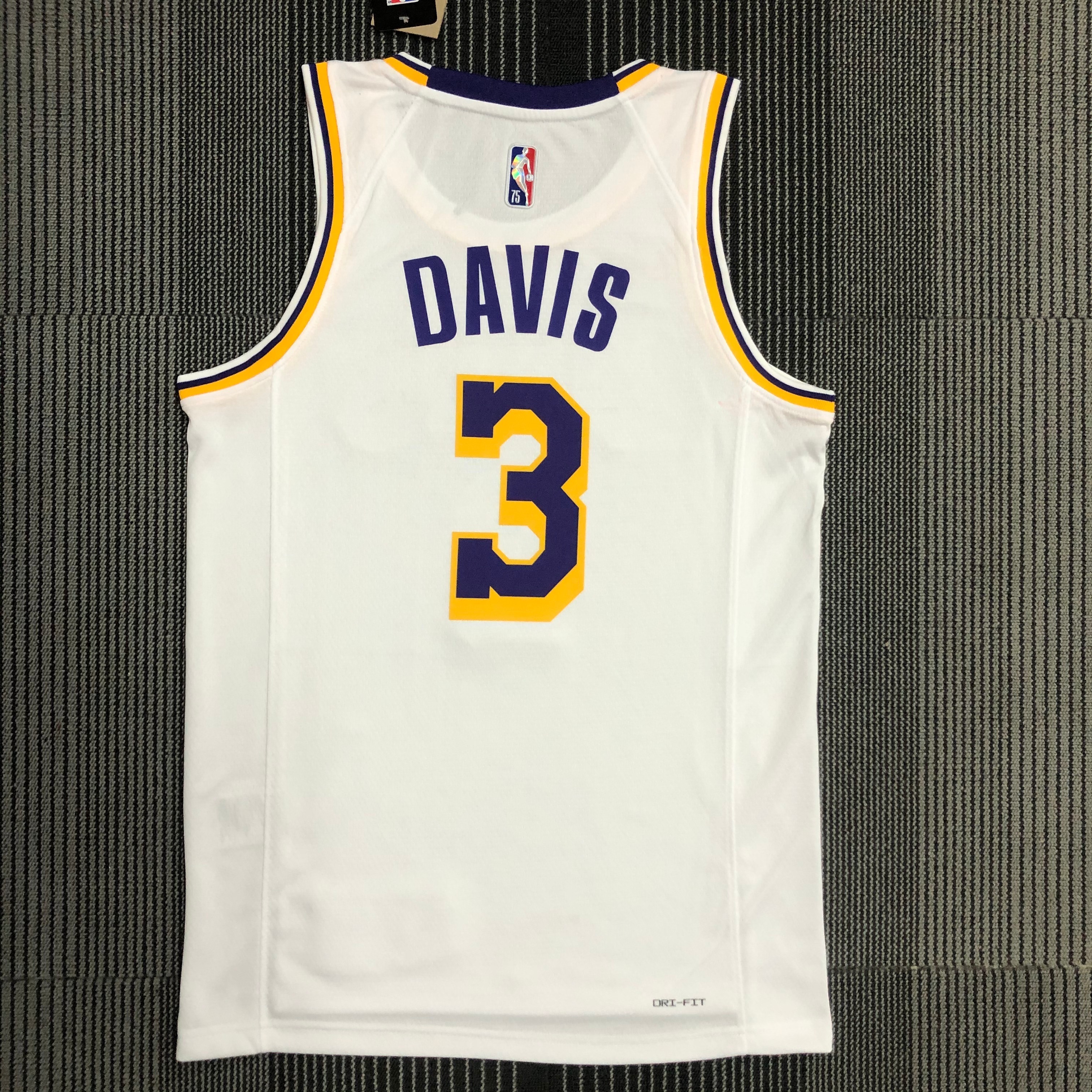 75th anniversary Lakers white No. 3 Davis