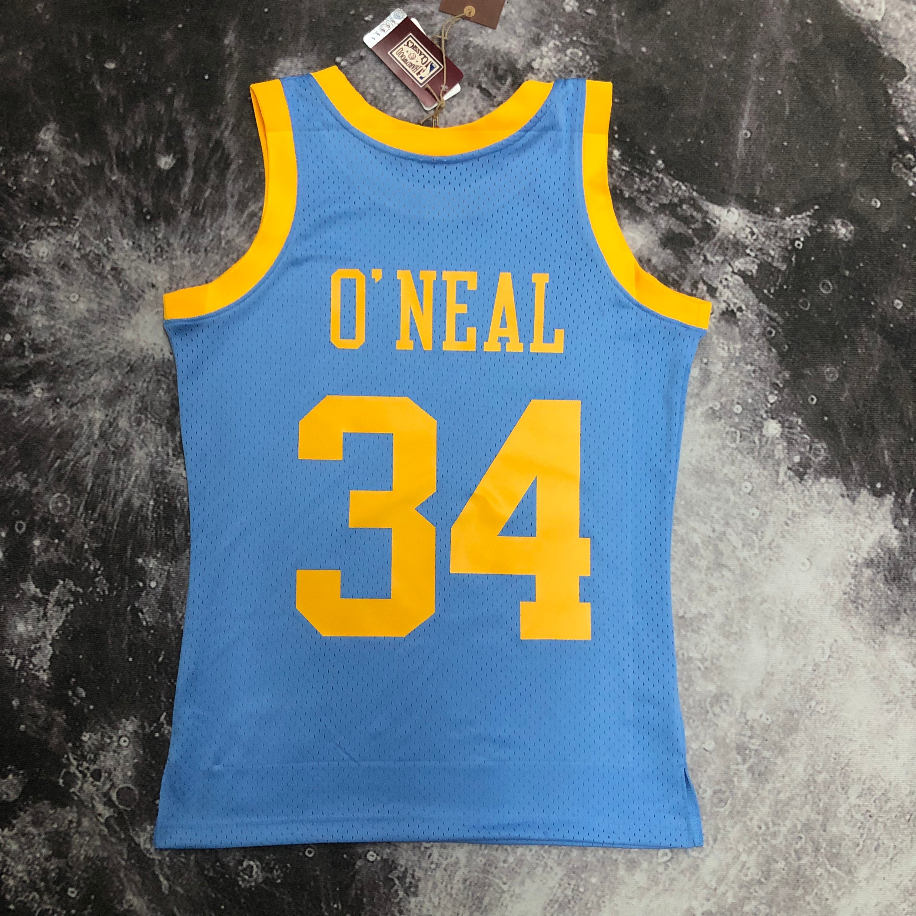 MN Hot Press Throwback jersey SW Lakers' 02 season blue No. 34 O 'Neal