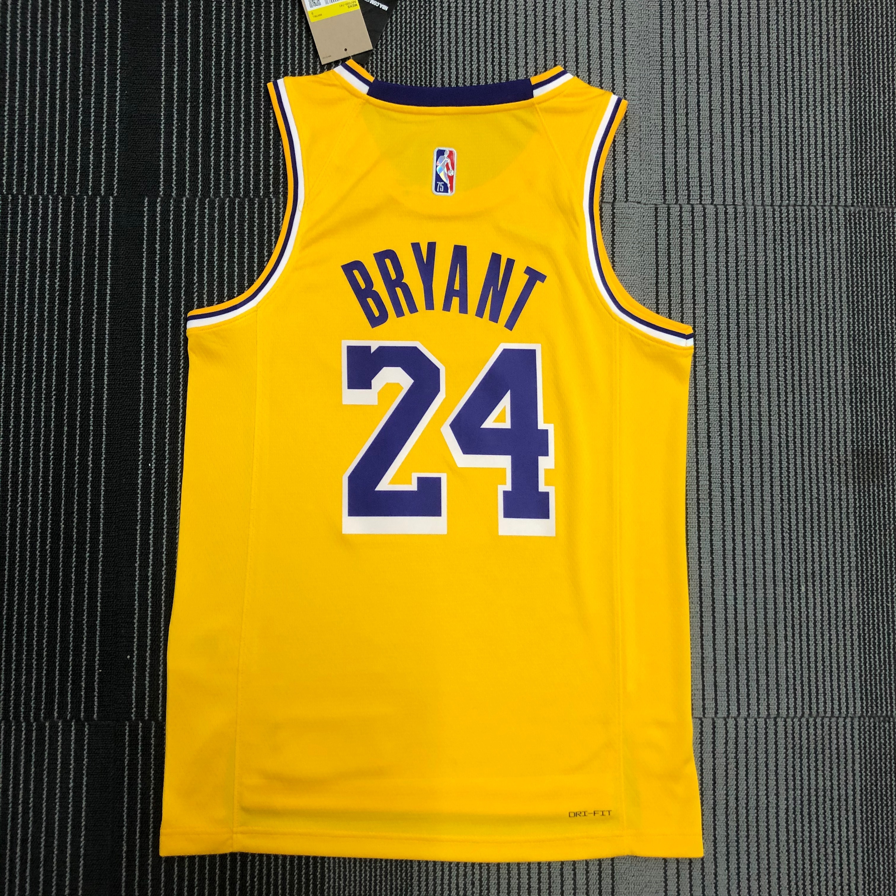 75th anniversary Lakers yellow No. 24 Bryant