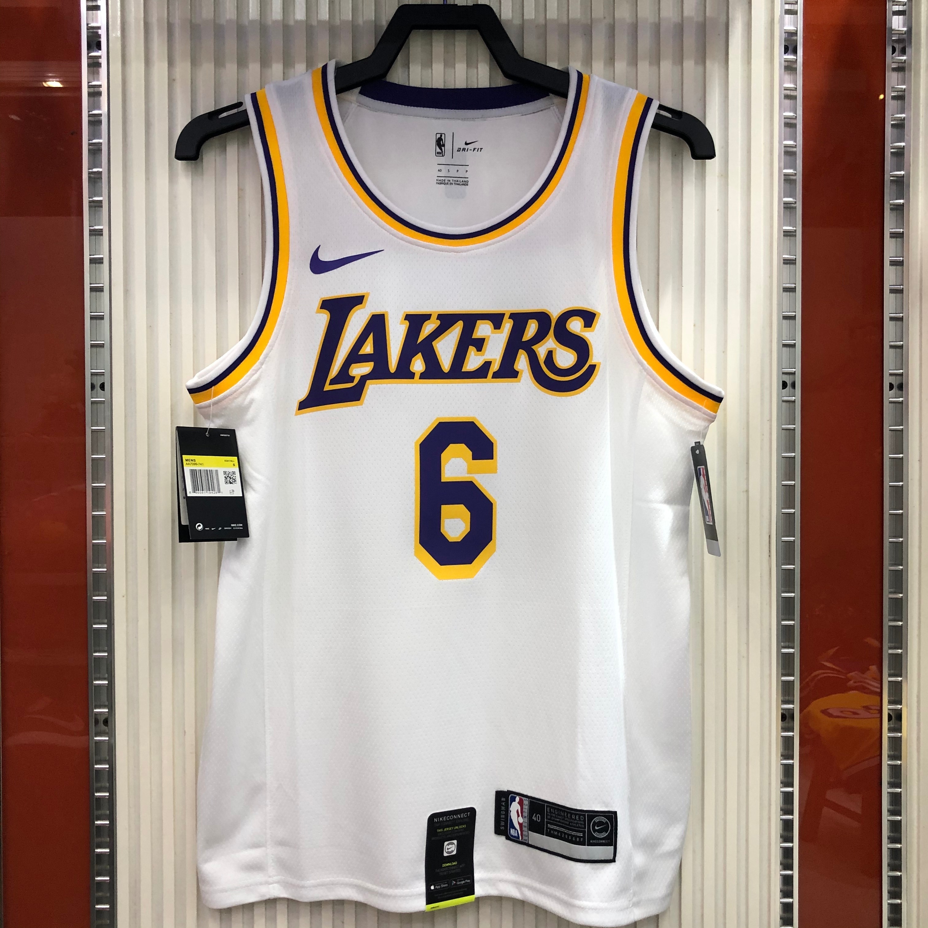Lakers white crew neck No. 6 James