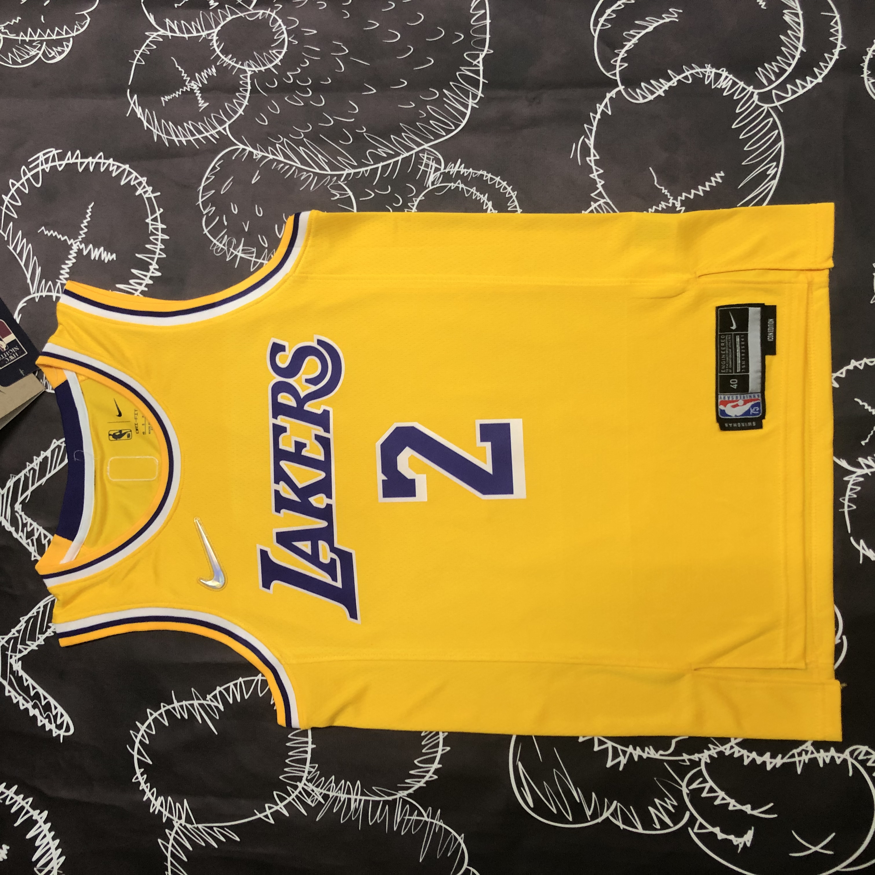 75th anniversary Lakers yellow No. 2 Irving