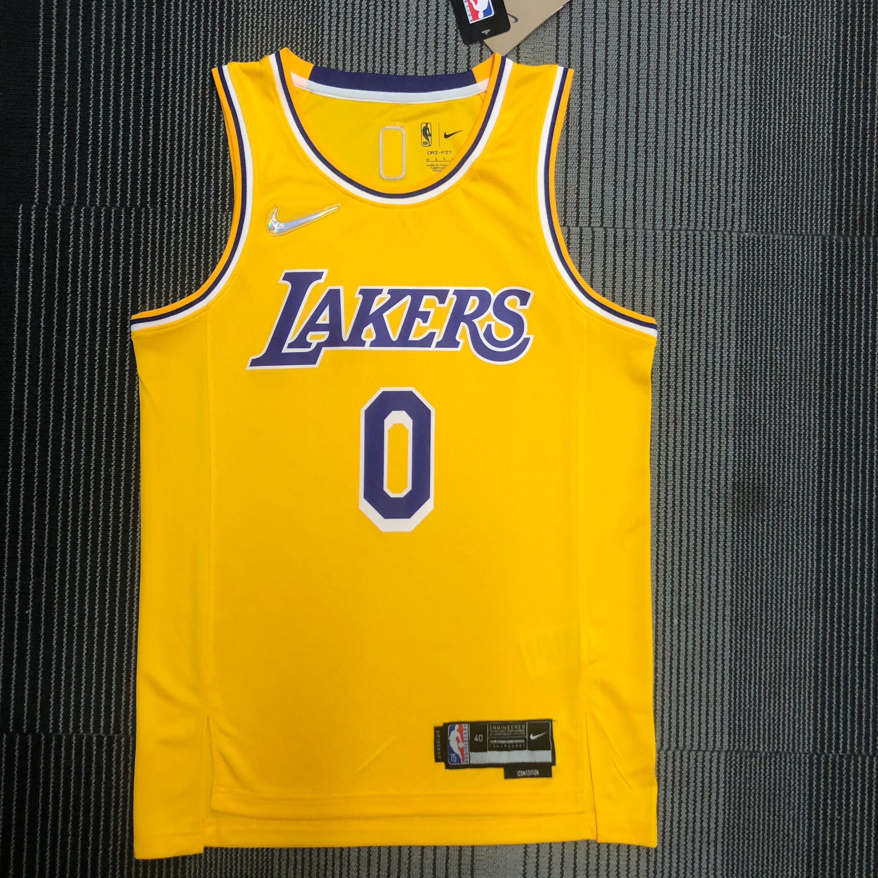 75th anniversary Lakers yellow 0 Kuzma