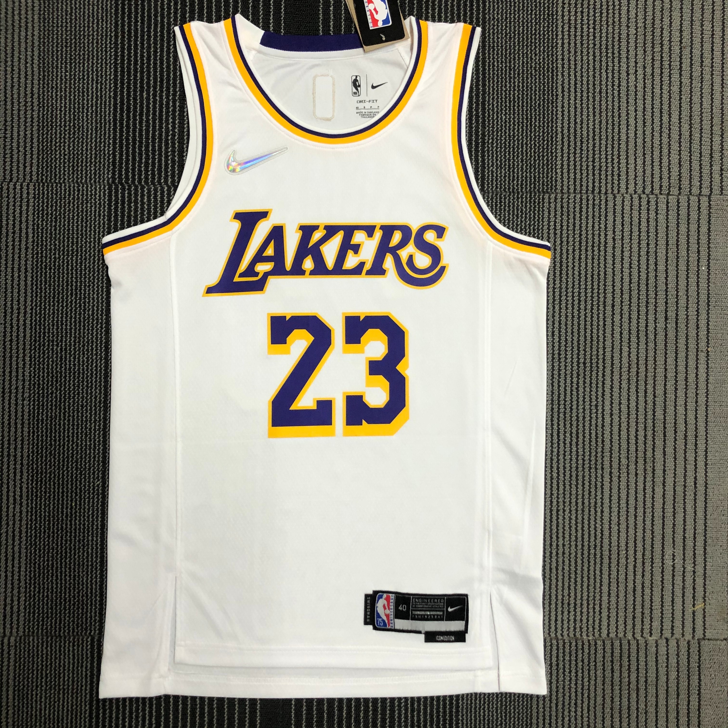 75th anniversary Lakers white No. 23 James