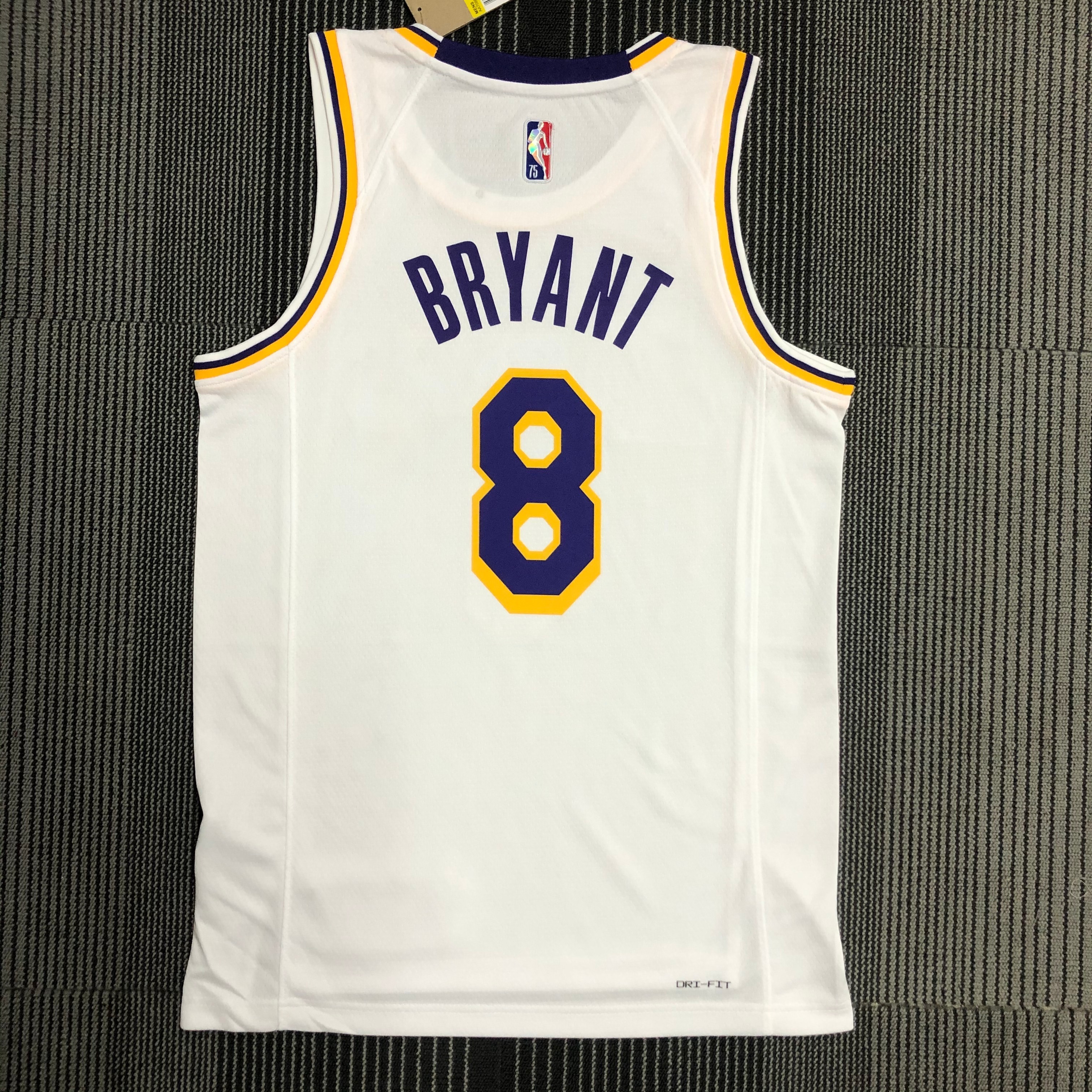 75th anniversary Lakers white No. 8 Bryant