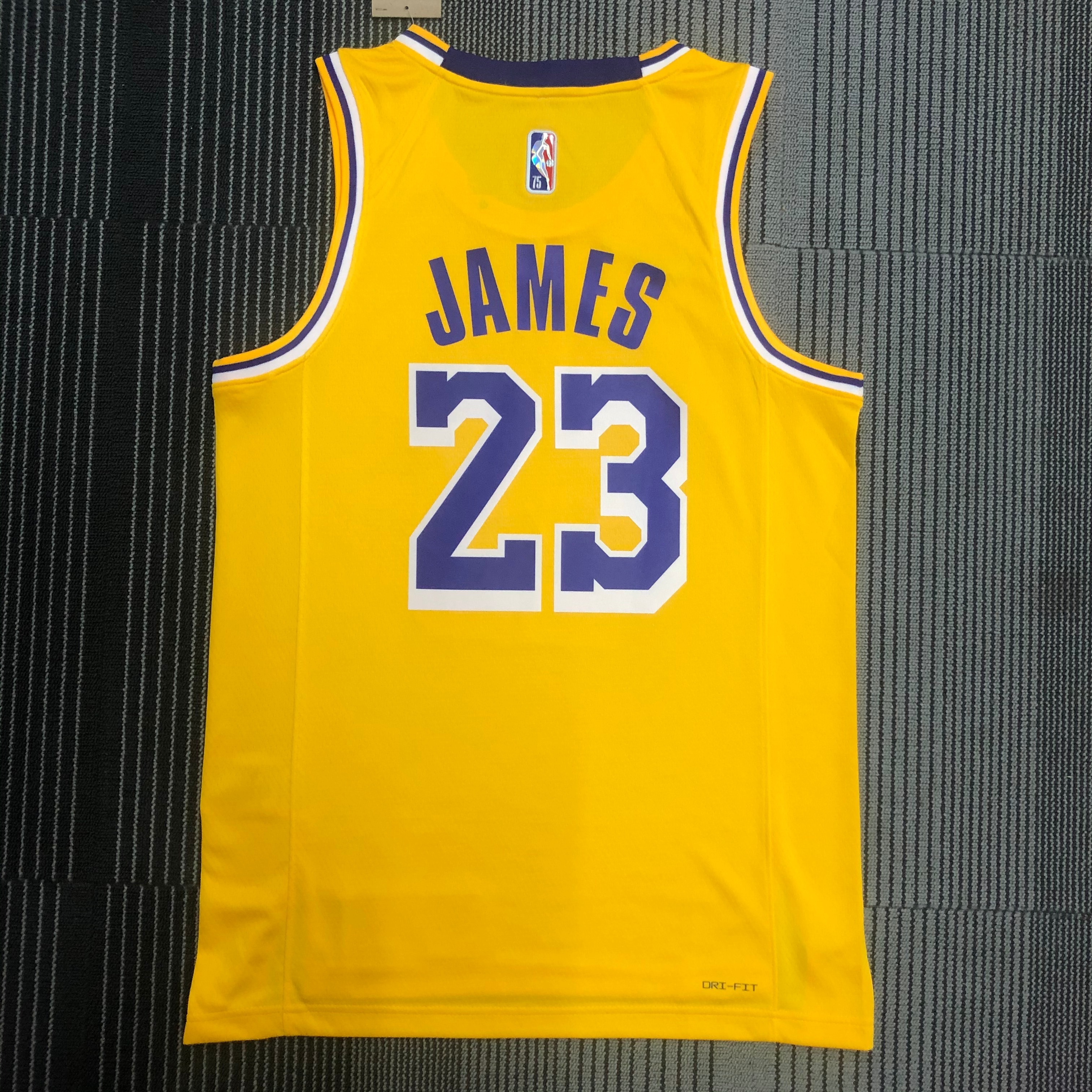 75th anniversary Lakers yellow No. 23 James