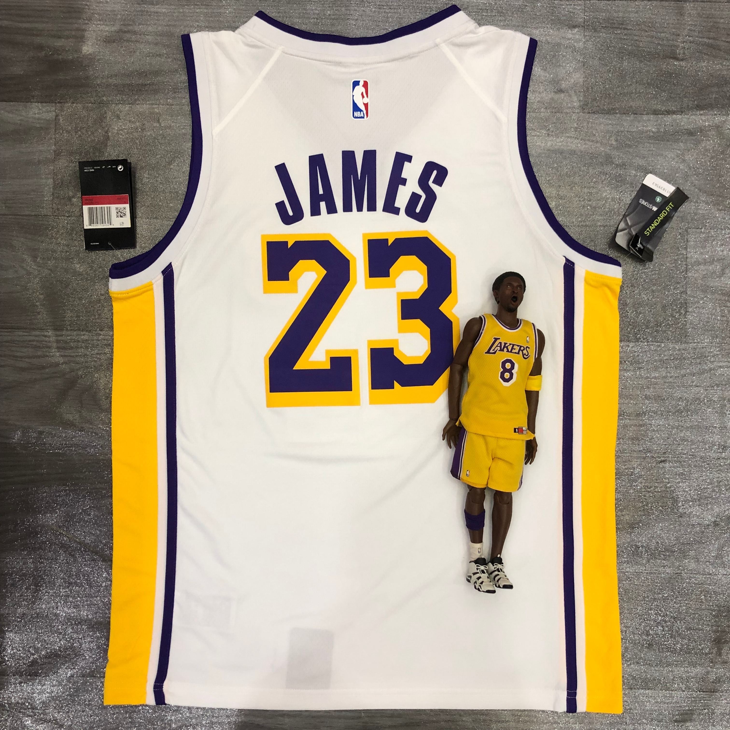 Lakers white V-neck No. 23 James