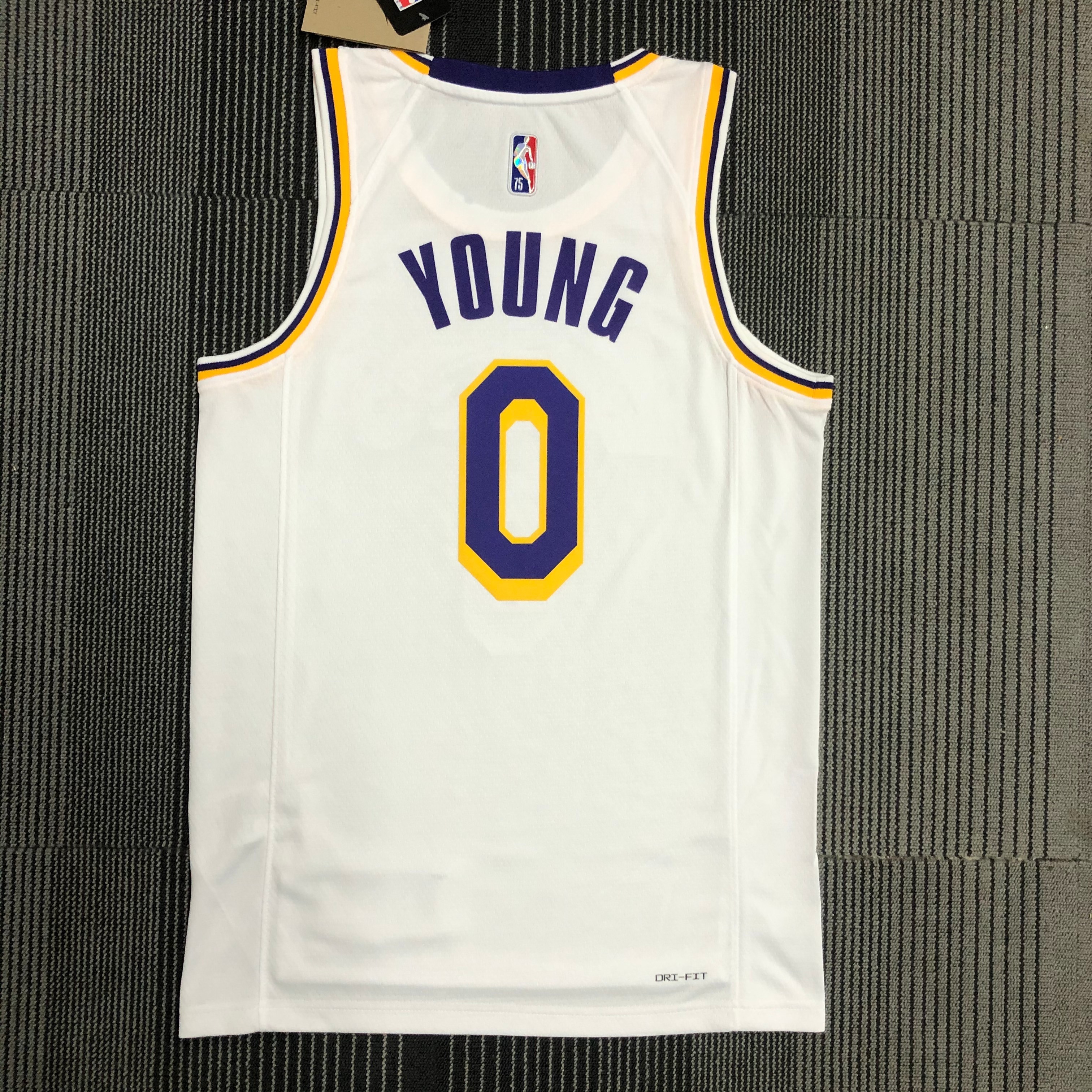75th anniversary Lakers white No. 0 Nick Young