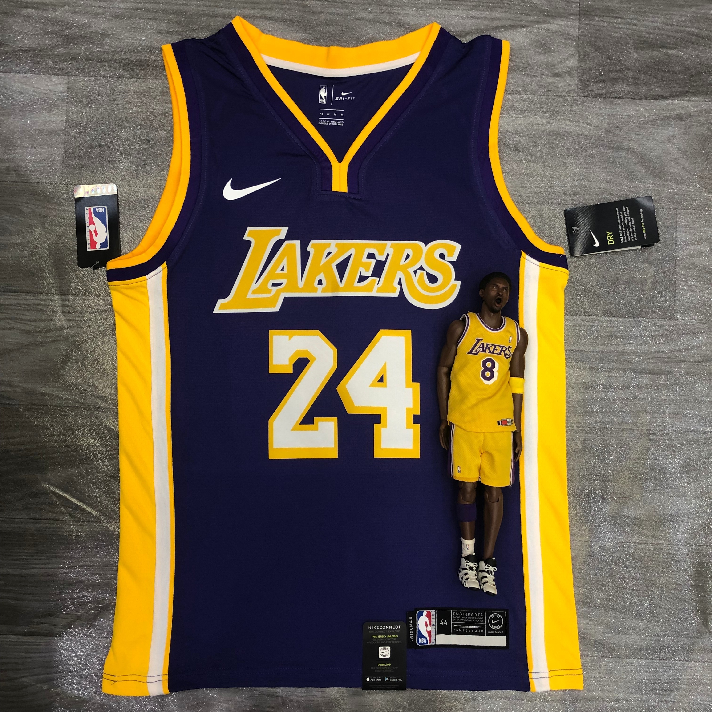 Lakers purple V-neck No. 24 Bryant