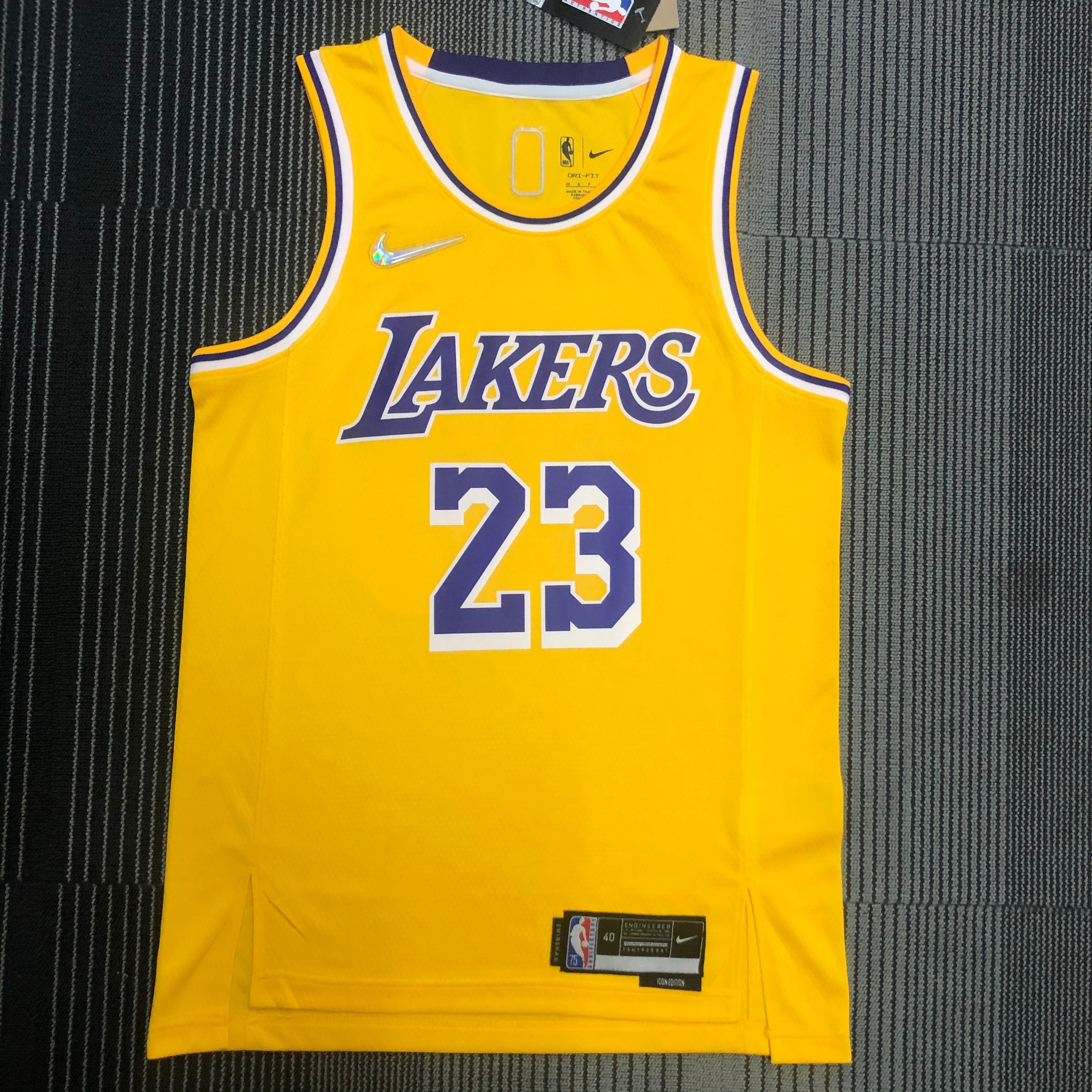 75th anniversary Lakers yellow No. 23 James
