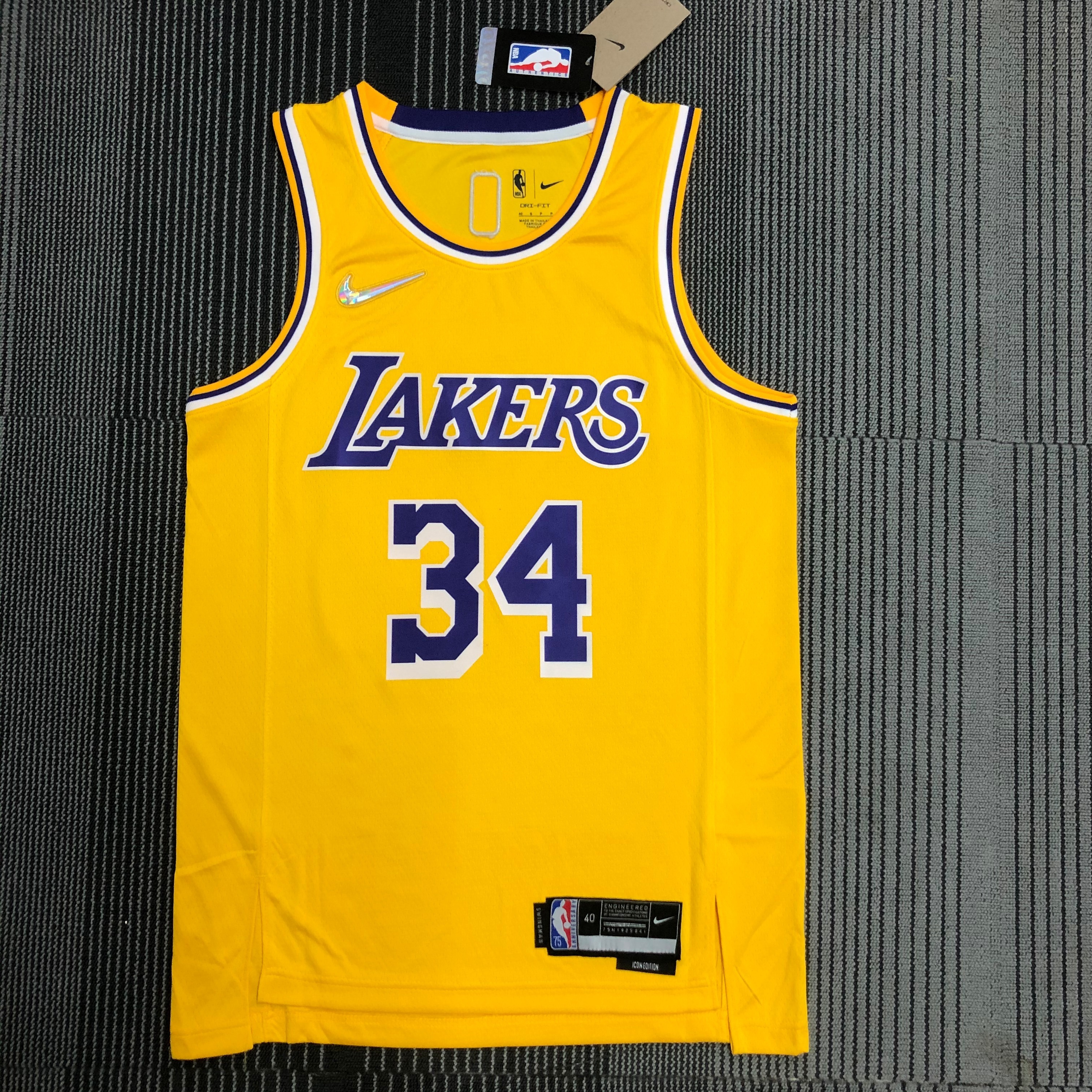 75th anniversary Lakers yellow 34 O 'Neal