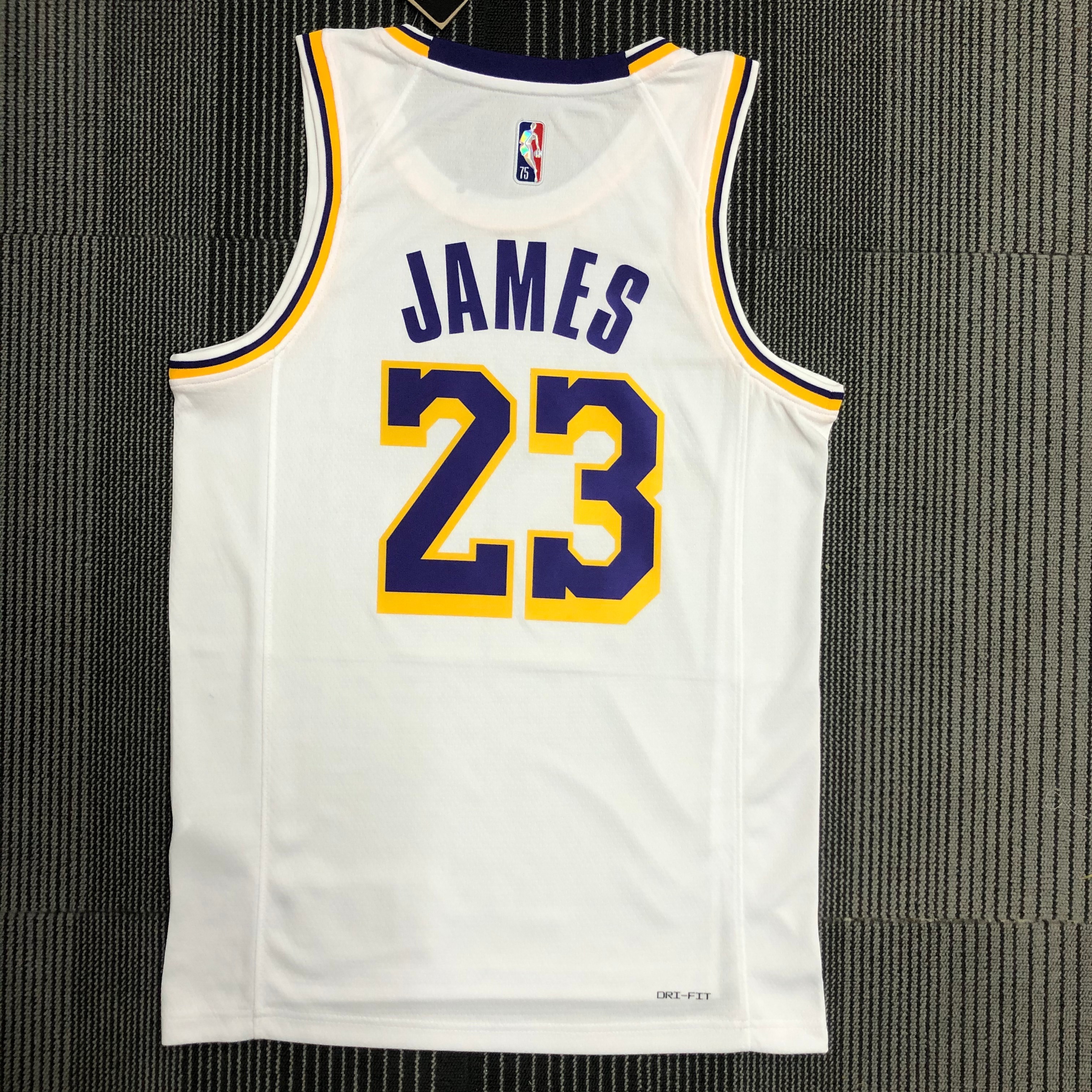 75th anniversary Lakers white No. 23 James