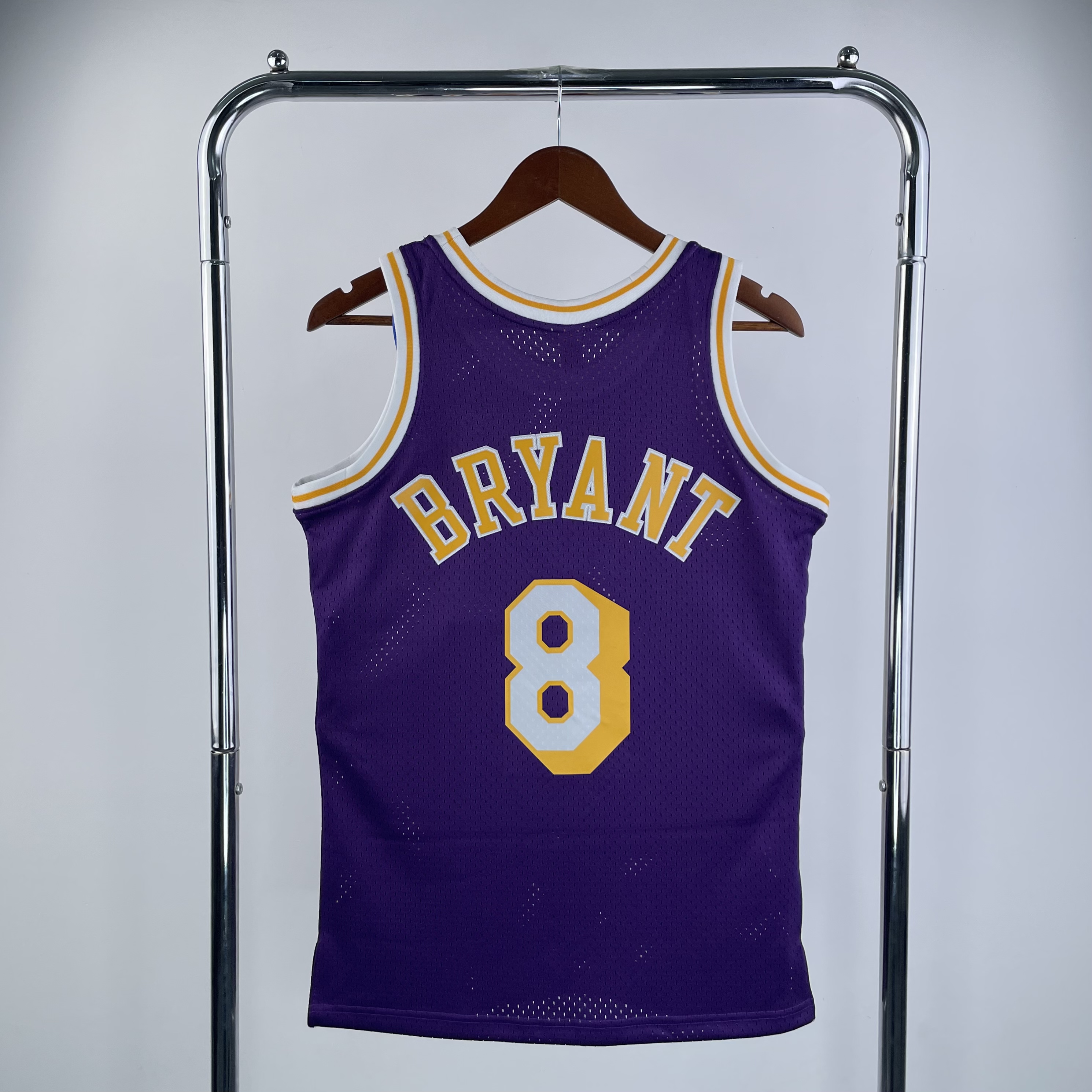 MN Hot Press throwback jersey SW Lakers 9697 round neck purple No. 8 Bryant