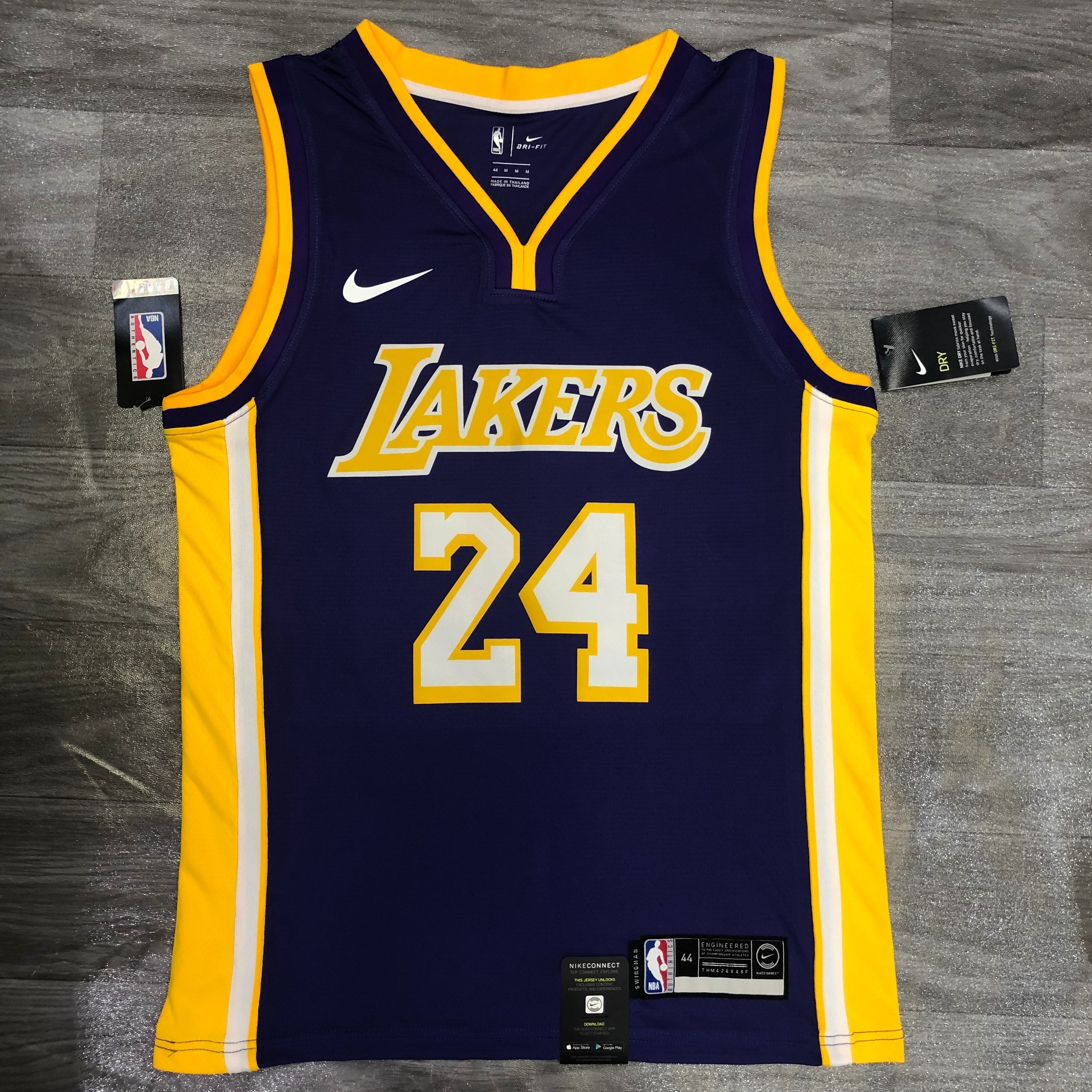 Lakers purple V-neck No. 24 Bryant