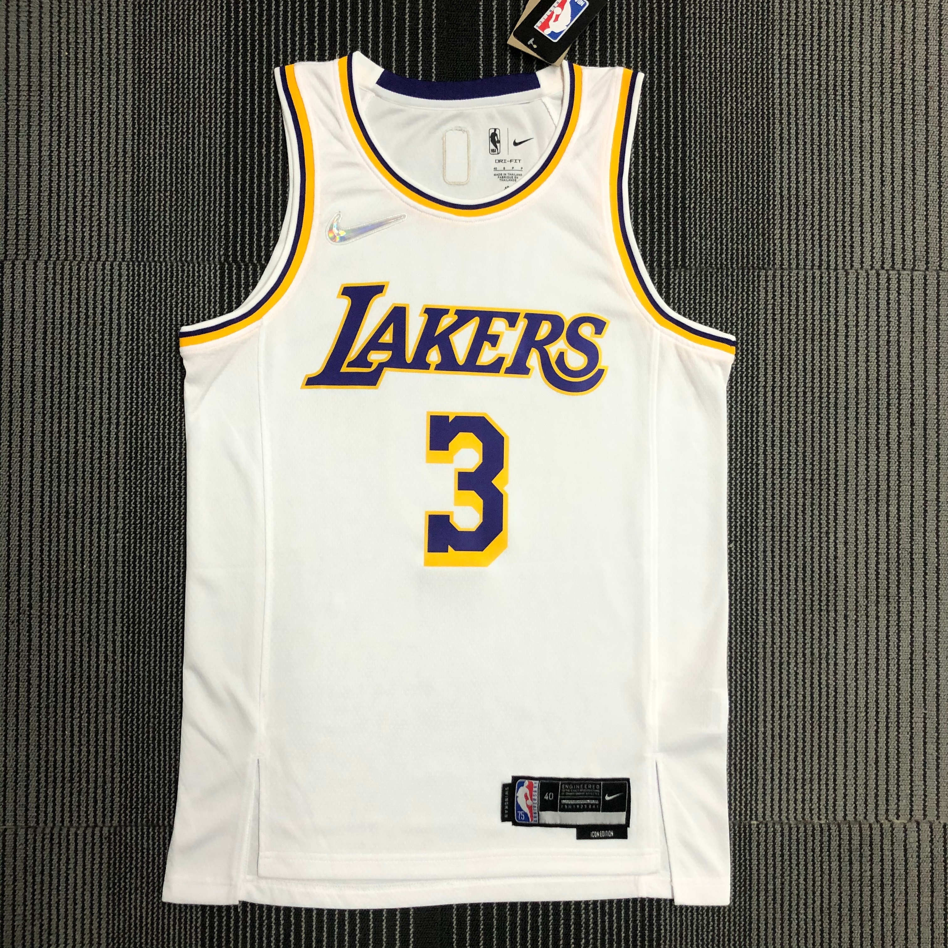 75th anniversary Lakers white No. 3 Davis