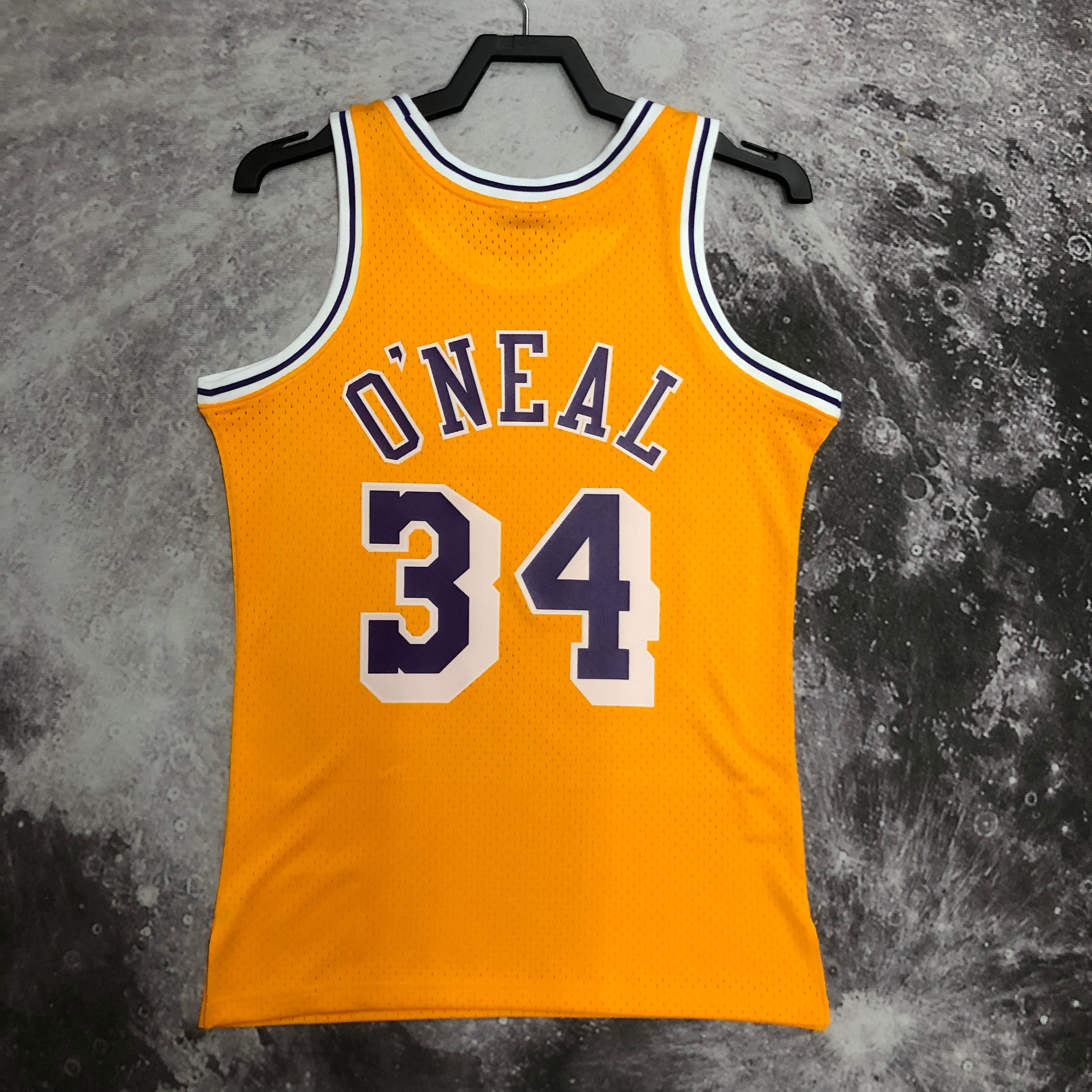 MN Hot Press throwback jersey SW Lakers 9697 round neck yellow No. 34 O 'Neal