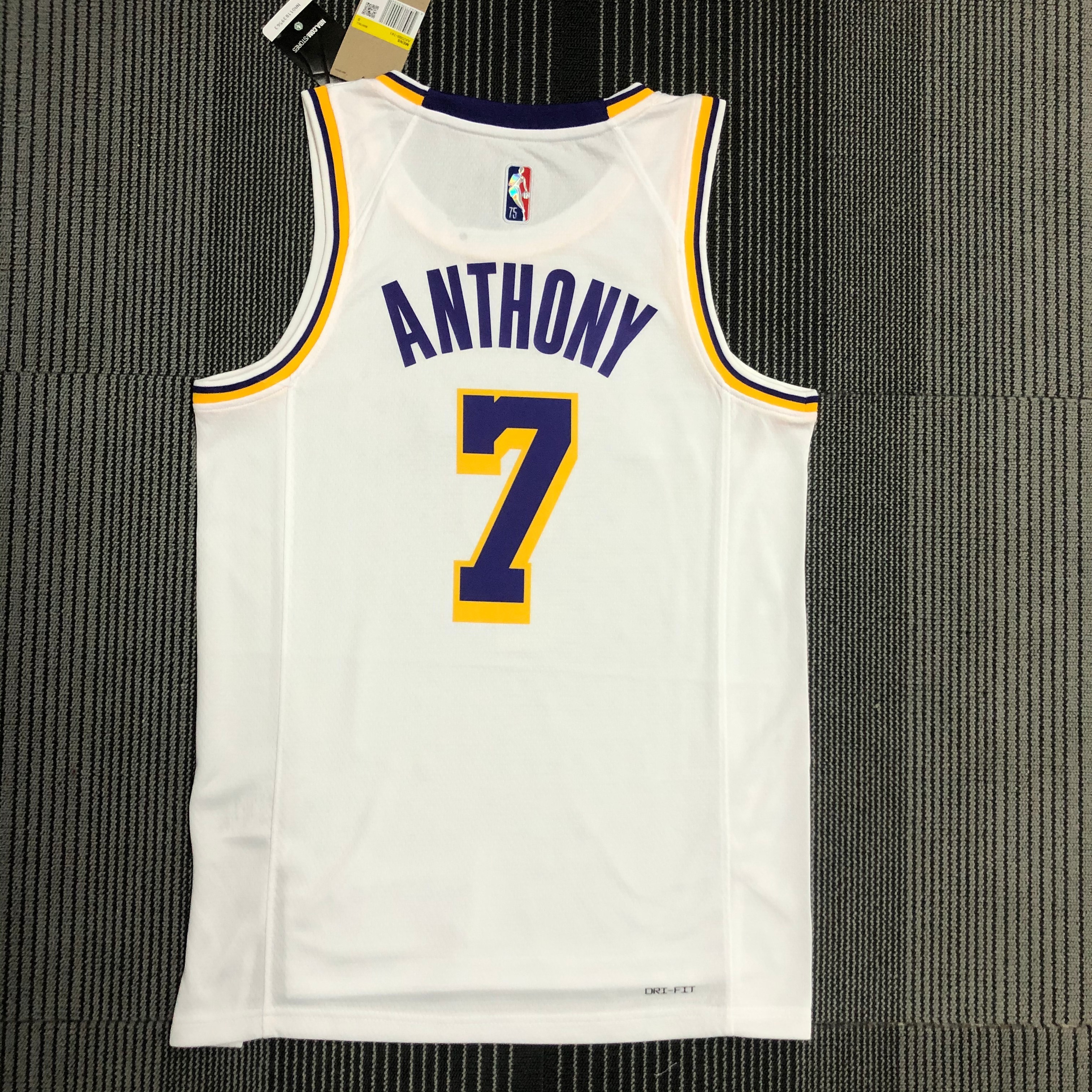 75th anniversary Lakers white No. 7 Anthony
