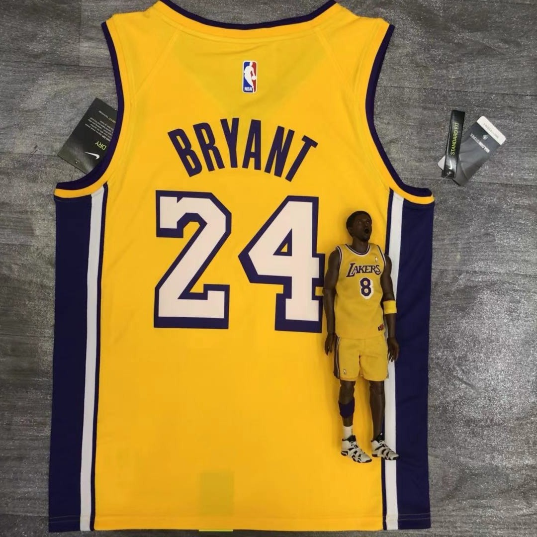 Lakers yellow V-neck No. 24 Bryant