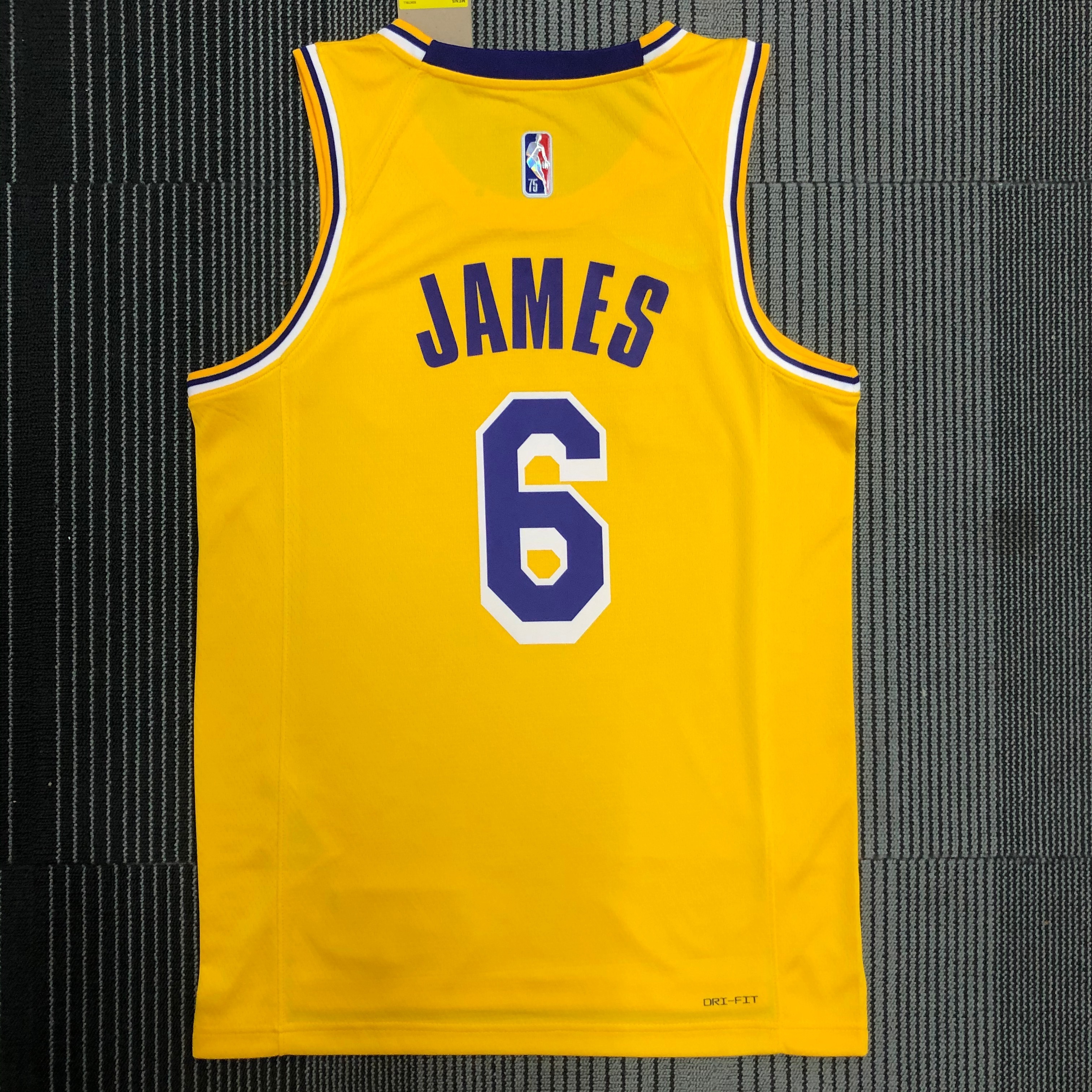 75th anniversary Lakers yellow No. 6 James