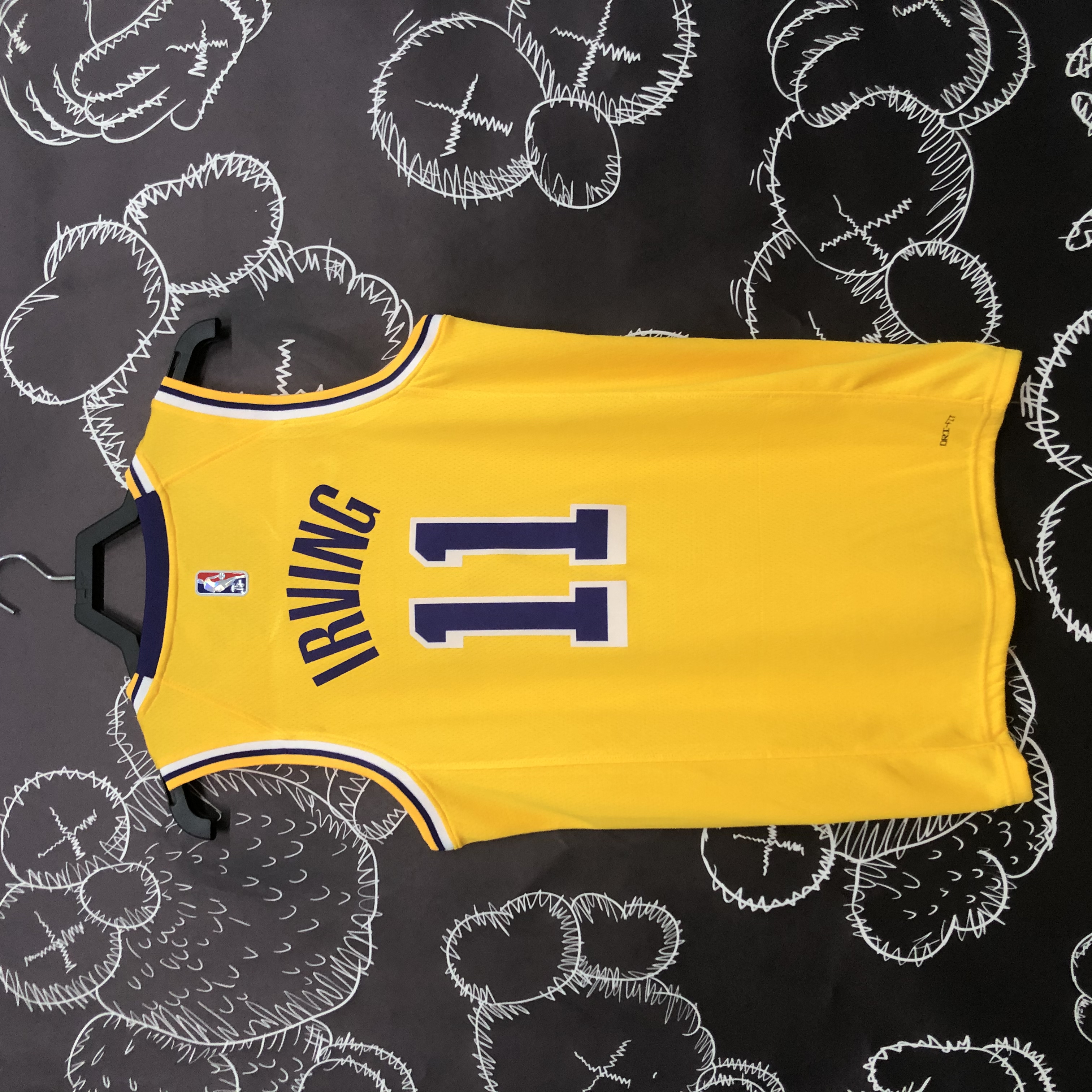 75th anniversary Lakers yellow No. 11 Irving