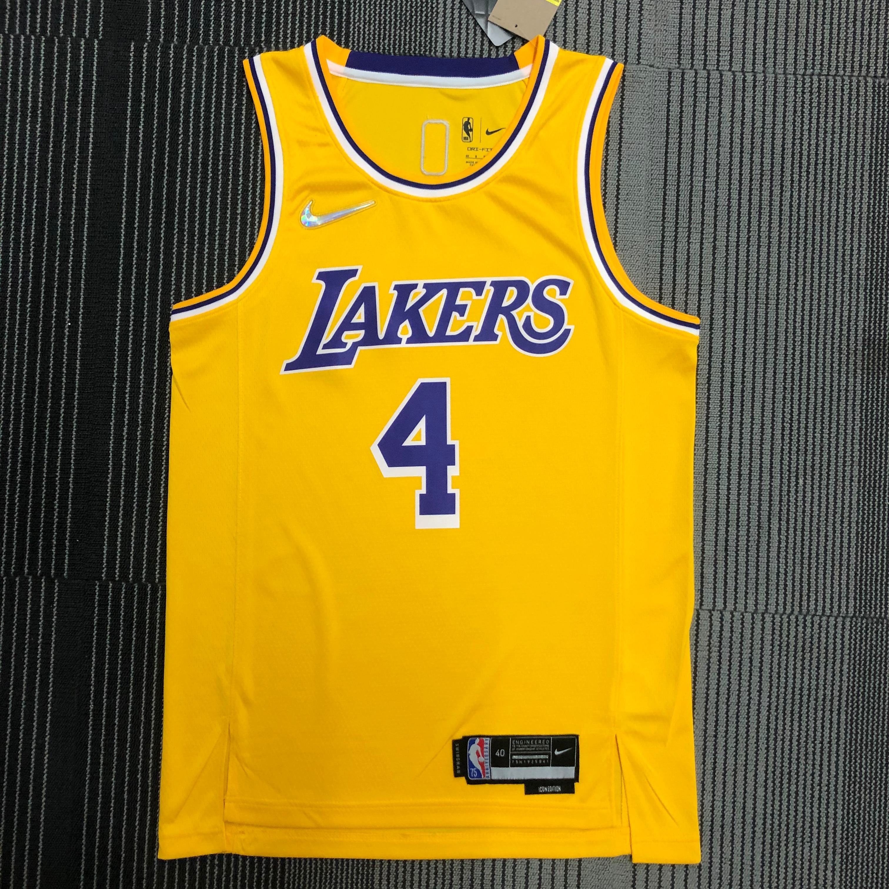 75th anniversary Lakers yellow No. 4 Rondo