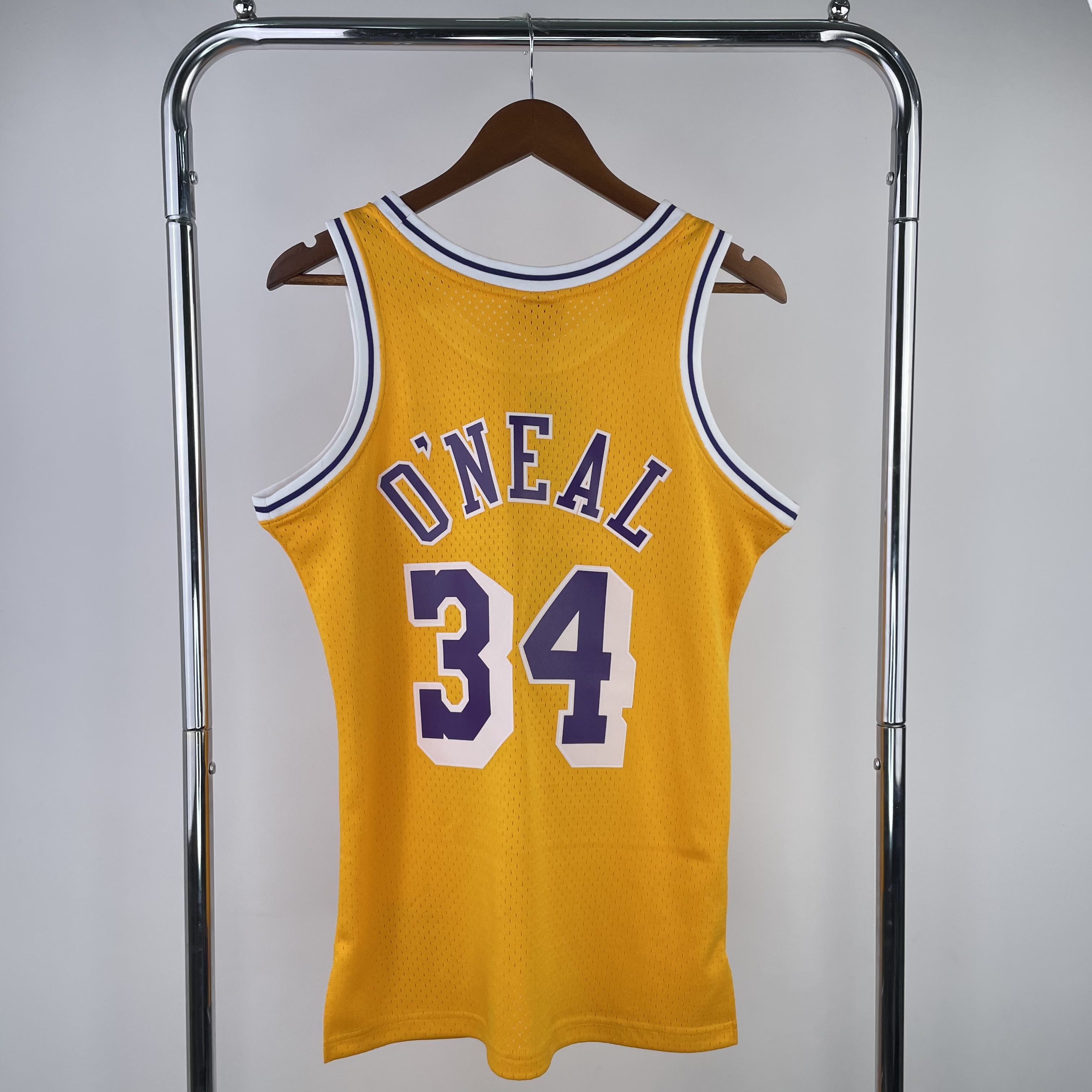 MN Hot Press throwback jersey SW Lakers 9697 round neck yellow No. 34 O 'Neal