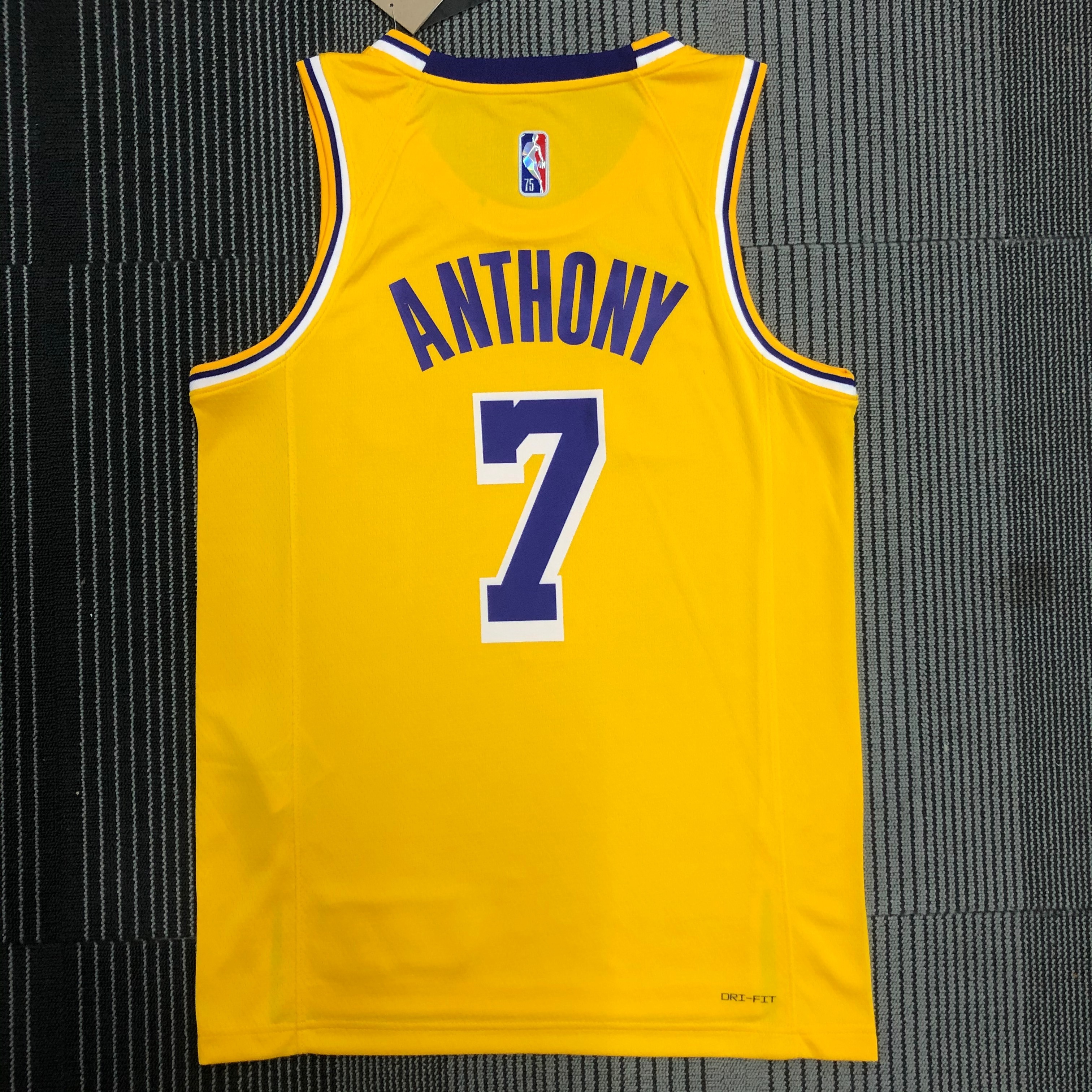 75th anniversary Lakers yellow No. 7 Anthony