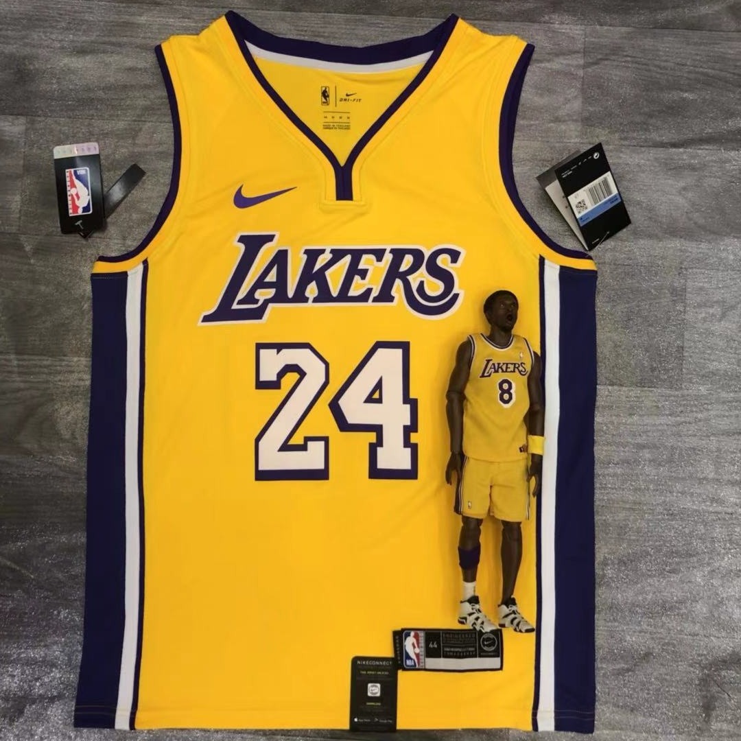 Lakers yellow V-neck No. 24 Bryant