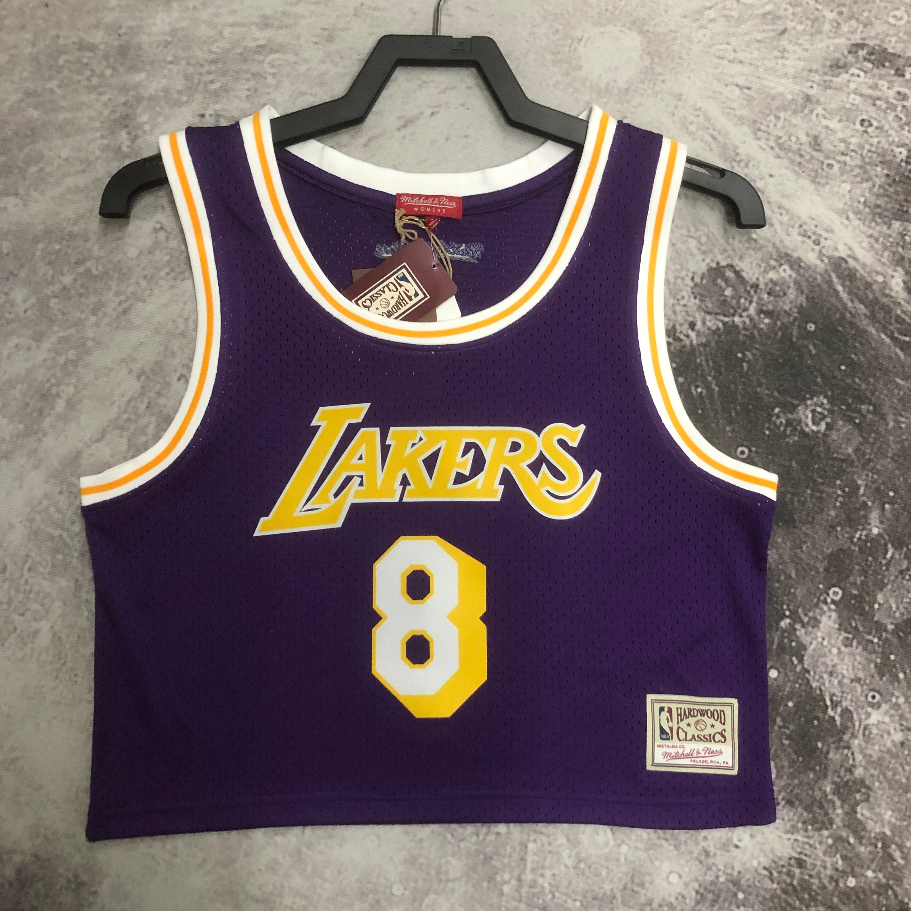 MN Women's Crop throwback jersey Lakers purple No. 8 Bryant