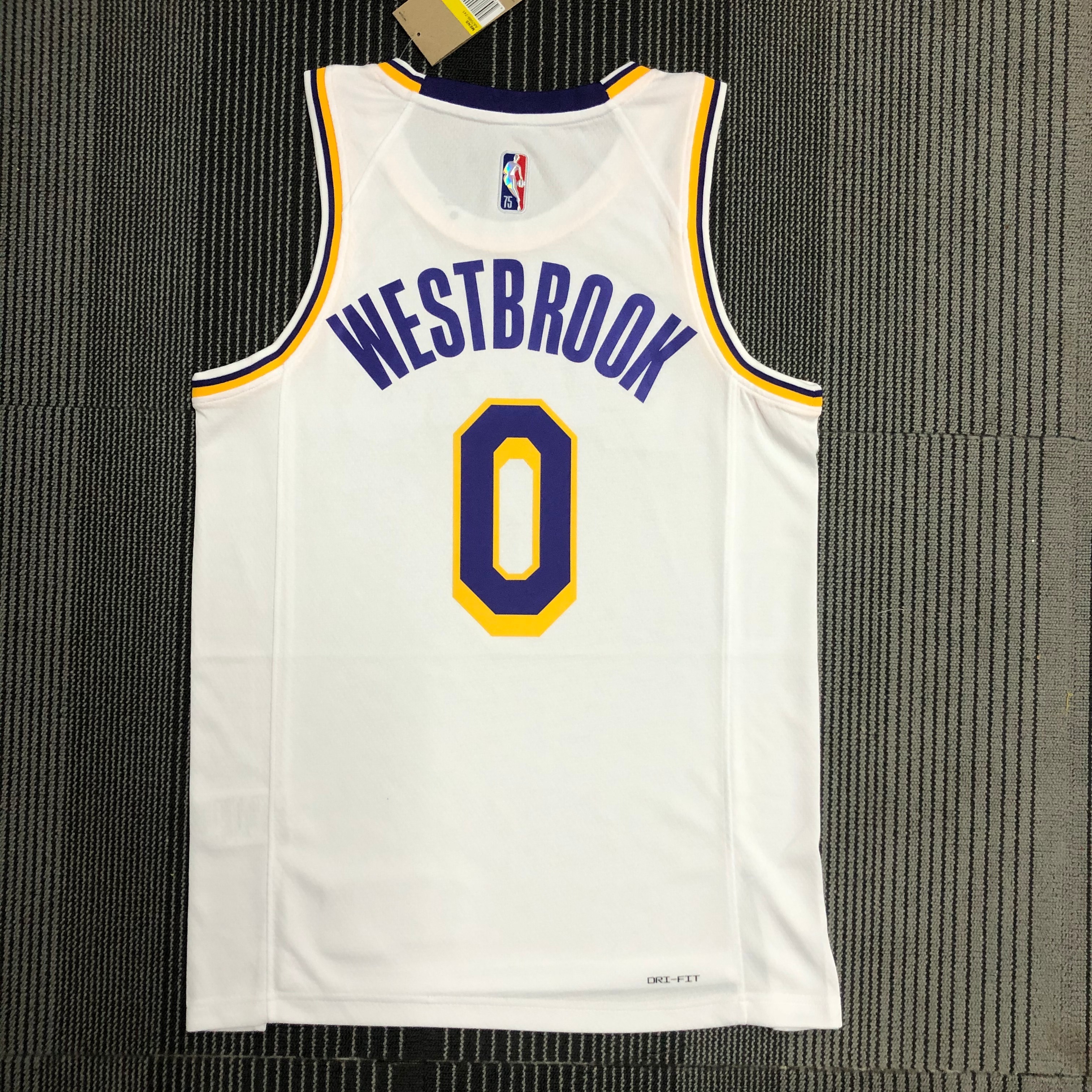 75th anniversary Lakers white No. 0 Westbrook