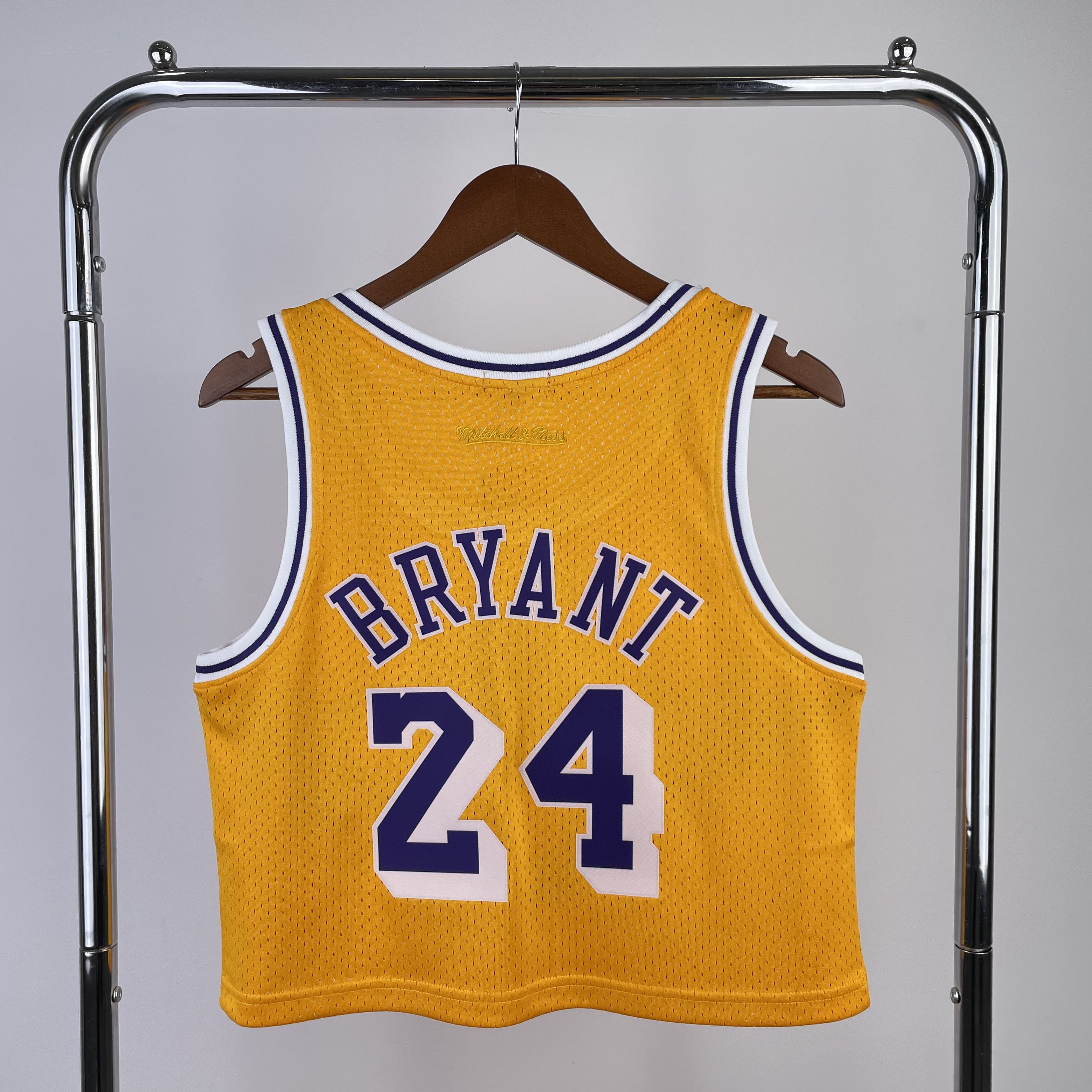 MN Women's crop throwback jersey Lakers yellow No. 24 Bryant