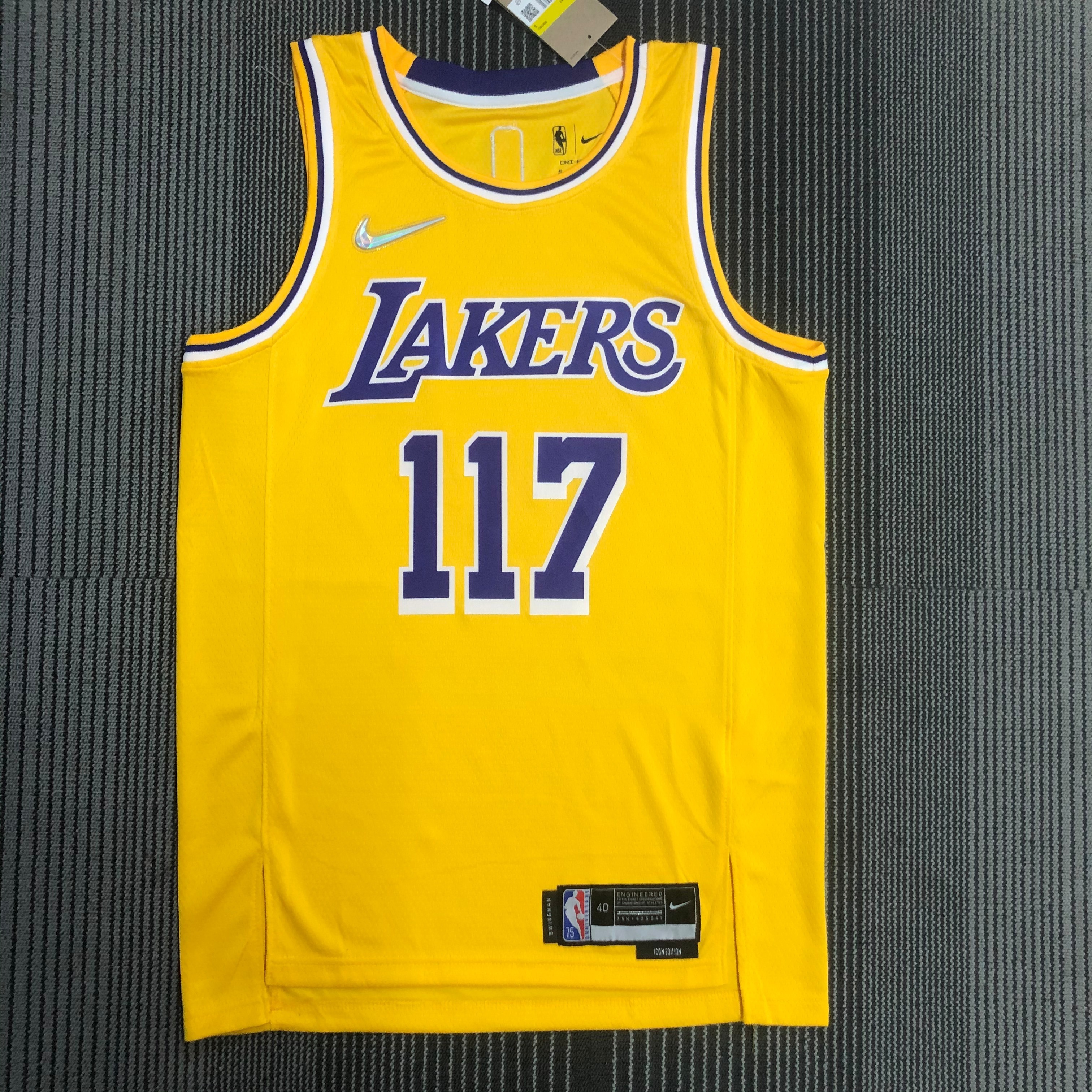 75th anniversary Lakers yellow X-BOX number 117