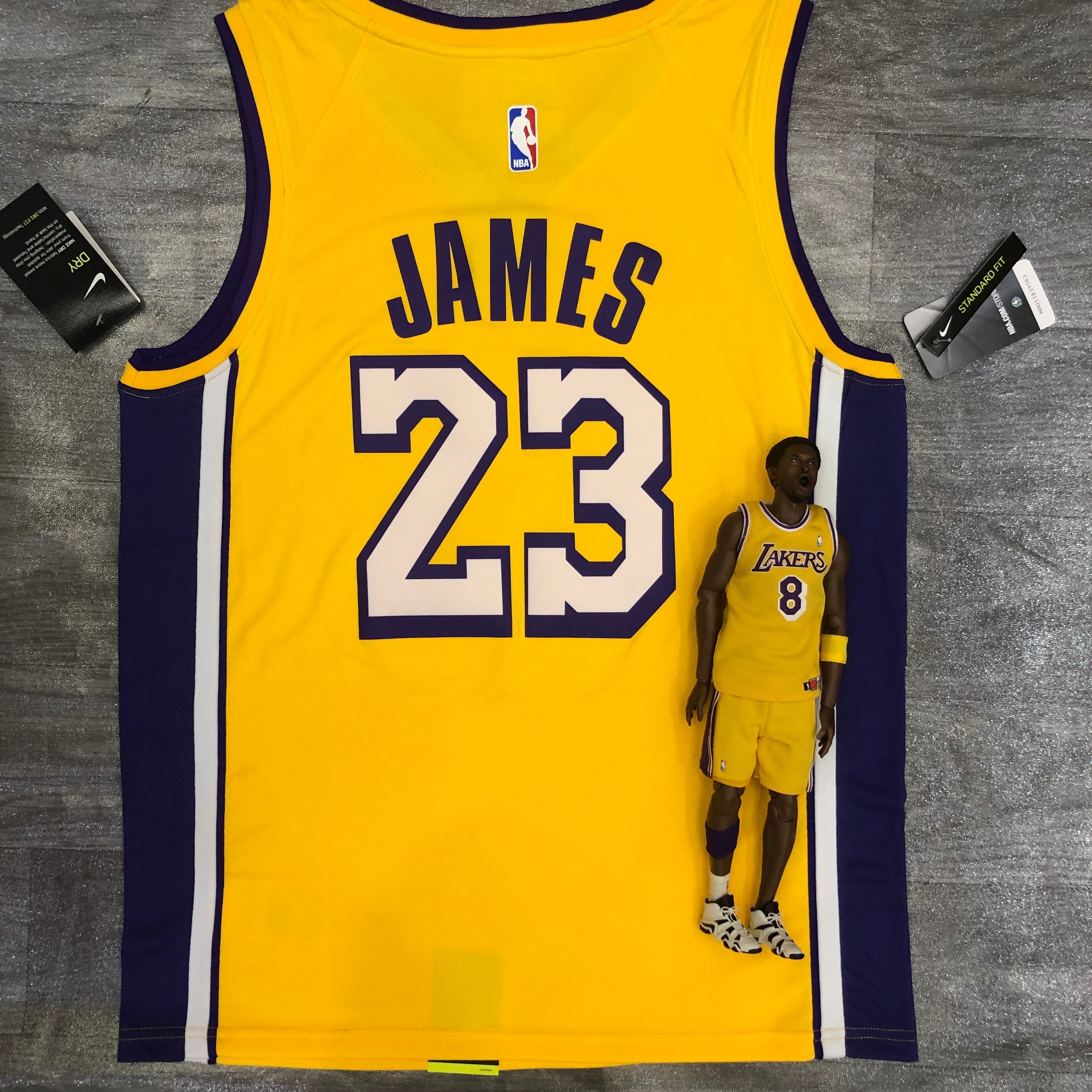 Lakers yellow V-neck number 23 James