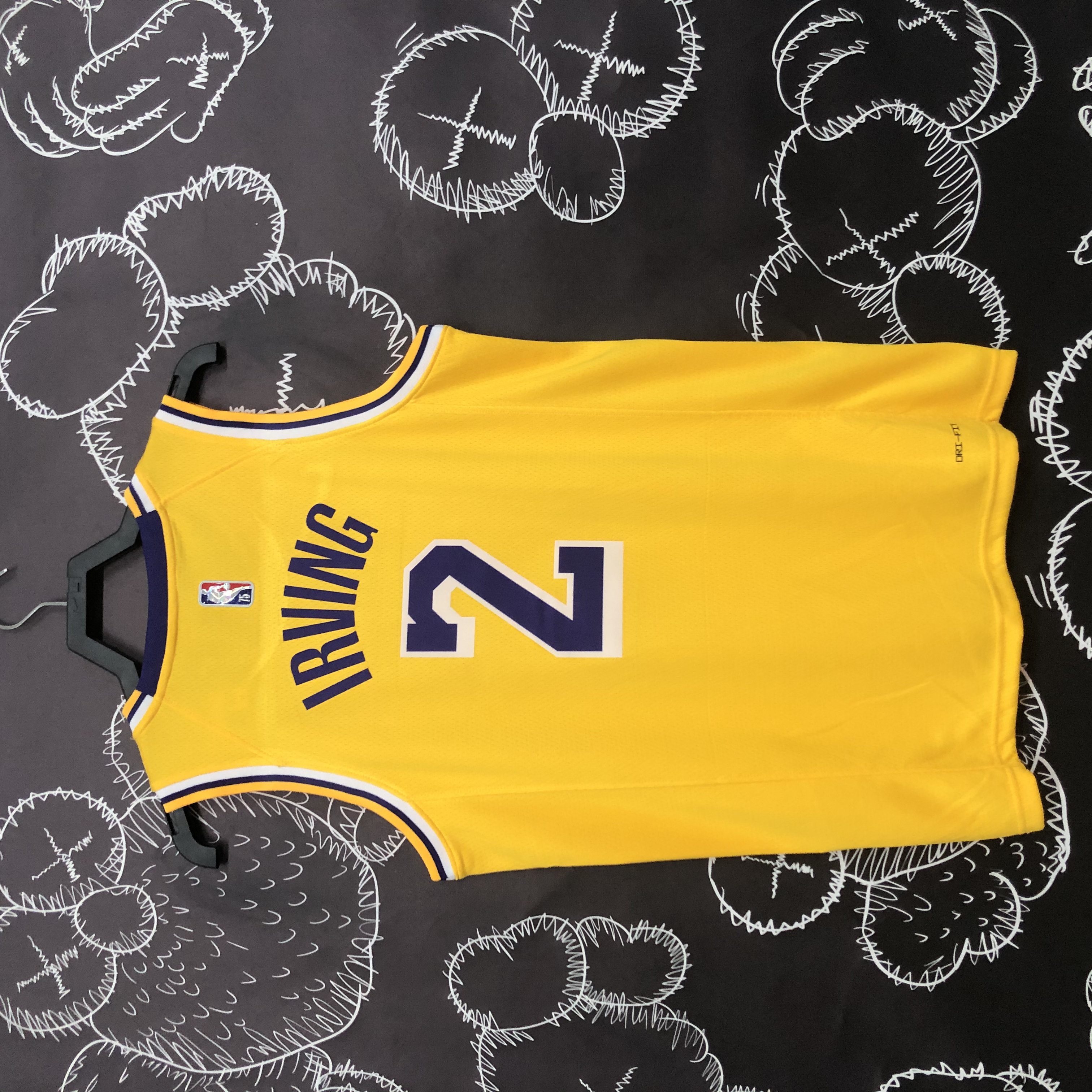 75th anniversary Lakers yellow No. 2 Irving