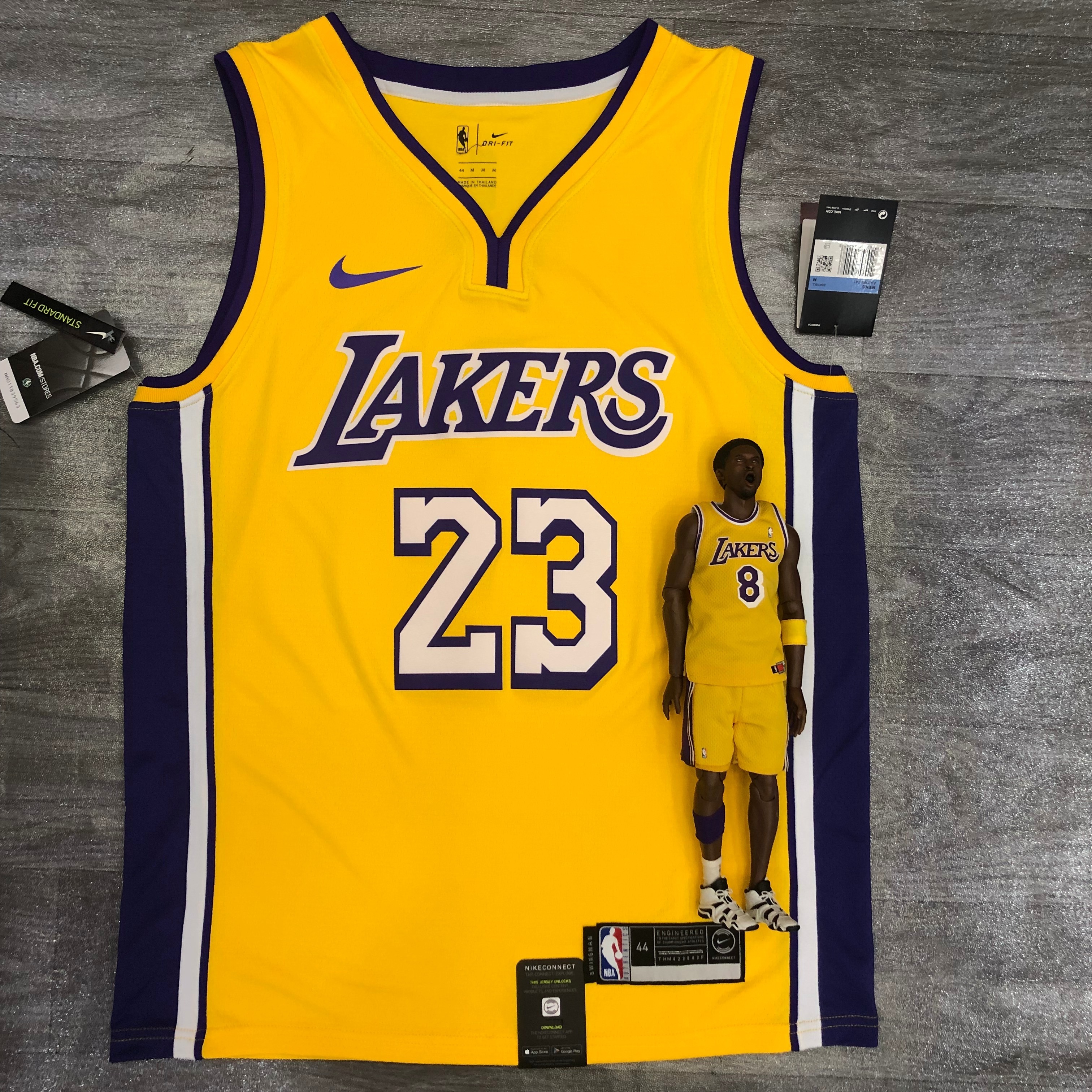 Lakers yellow V-neck number 23 James