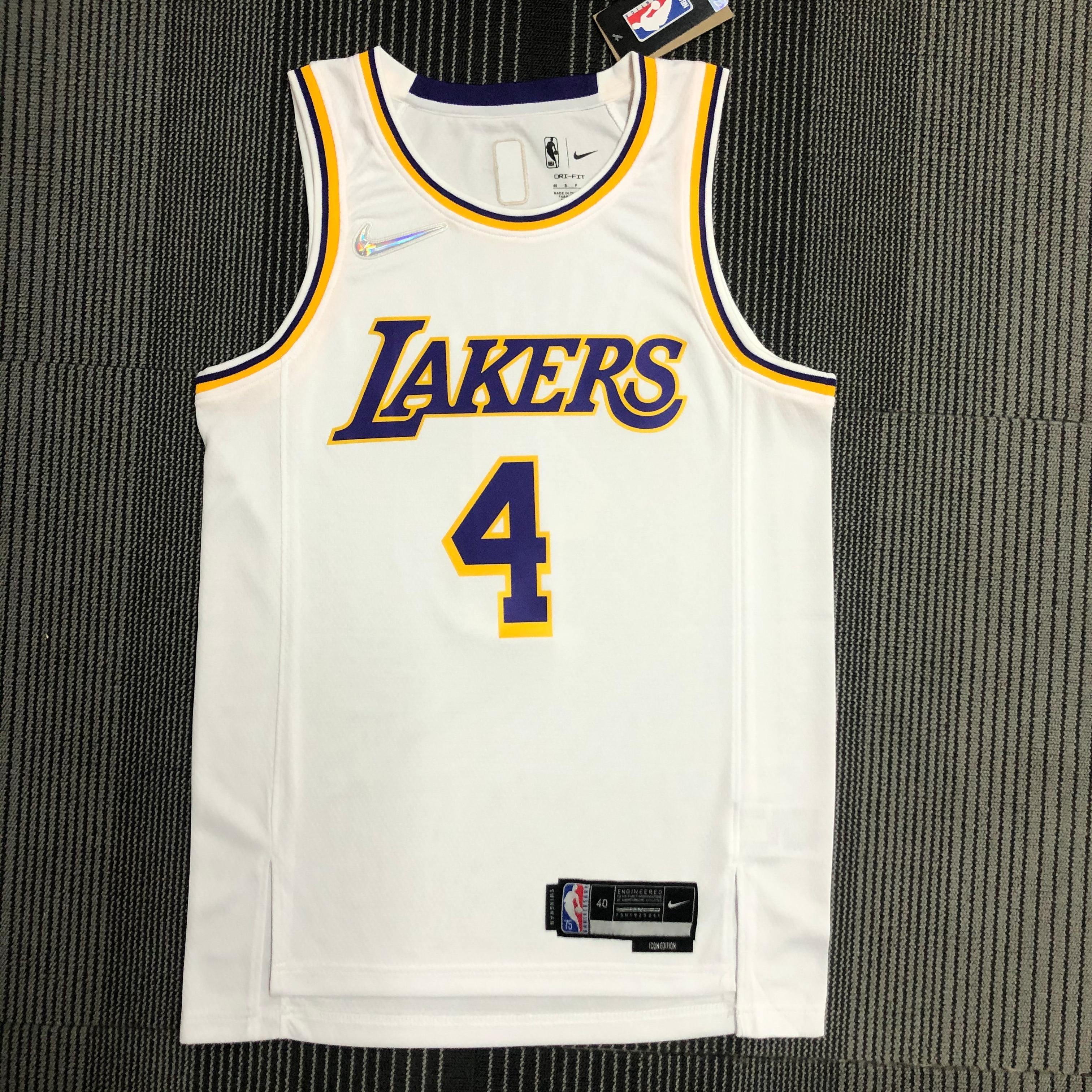 75th anniversary Lakers white No. 4 Rondo
