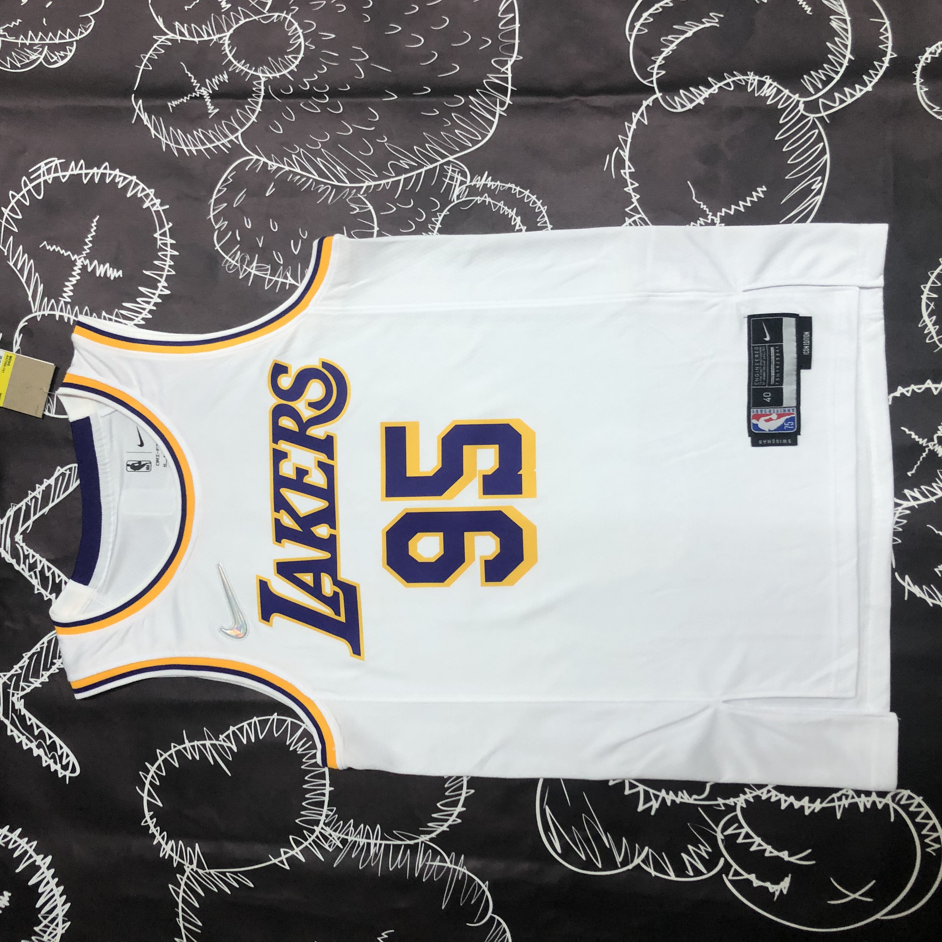 75th anniversary Lakers White 95 Toscano